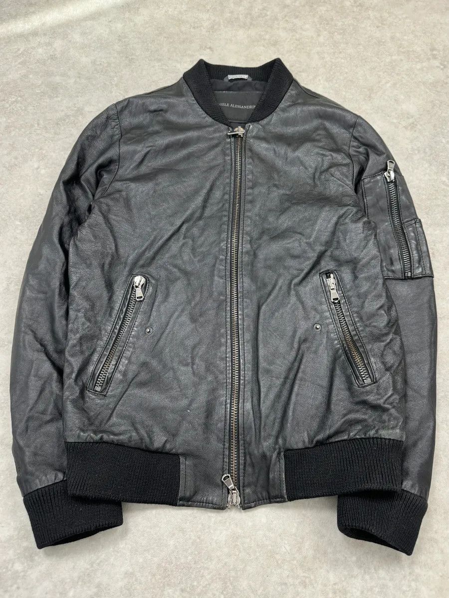 Daniele Alessandrini Daniele Alessandrini Black Bomber Leather Jacket Size US S / EU 44-46 / 1 - 1 Thumbnail
