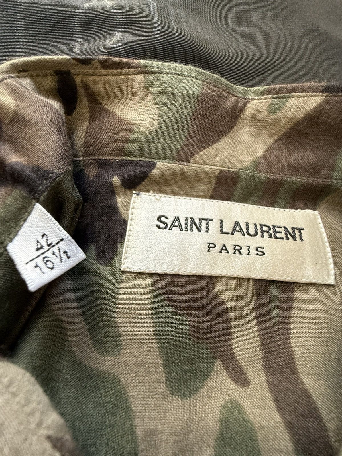Saint Laurent Paris SS16 Saint Laurent camouflage camo shirt 😍 Hedi Slimane 41 Size US L / EU 52-54 / 3 - 21 Thumbnail