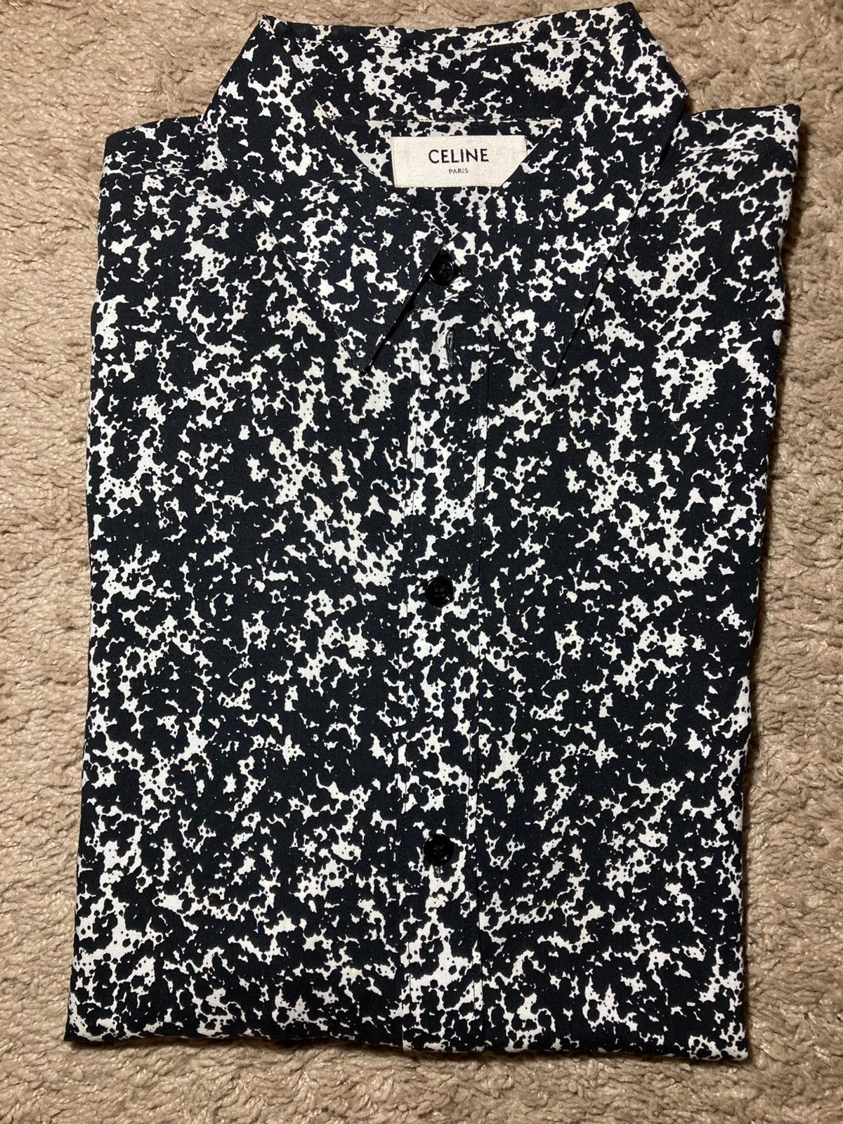 Celine AW19 Celine Paint Splatter Speckle Collar Hedi 41 2019 Size US M / EU 48-50 / 2 - 1 Thumbnail