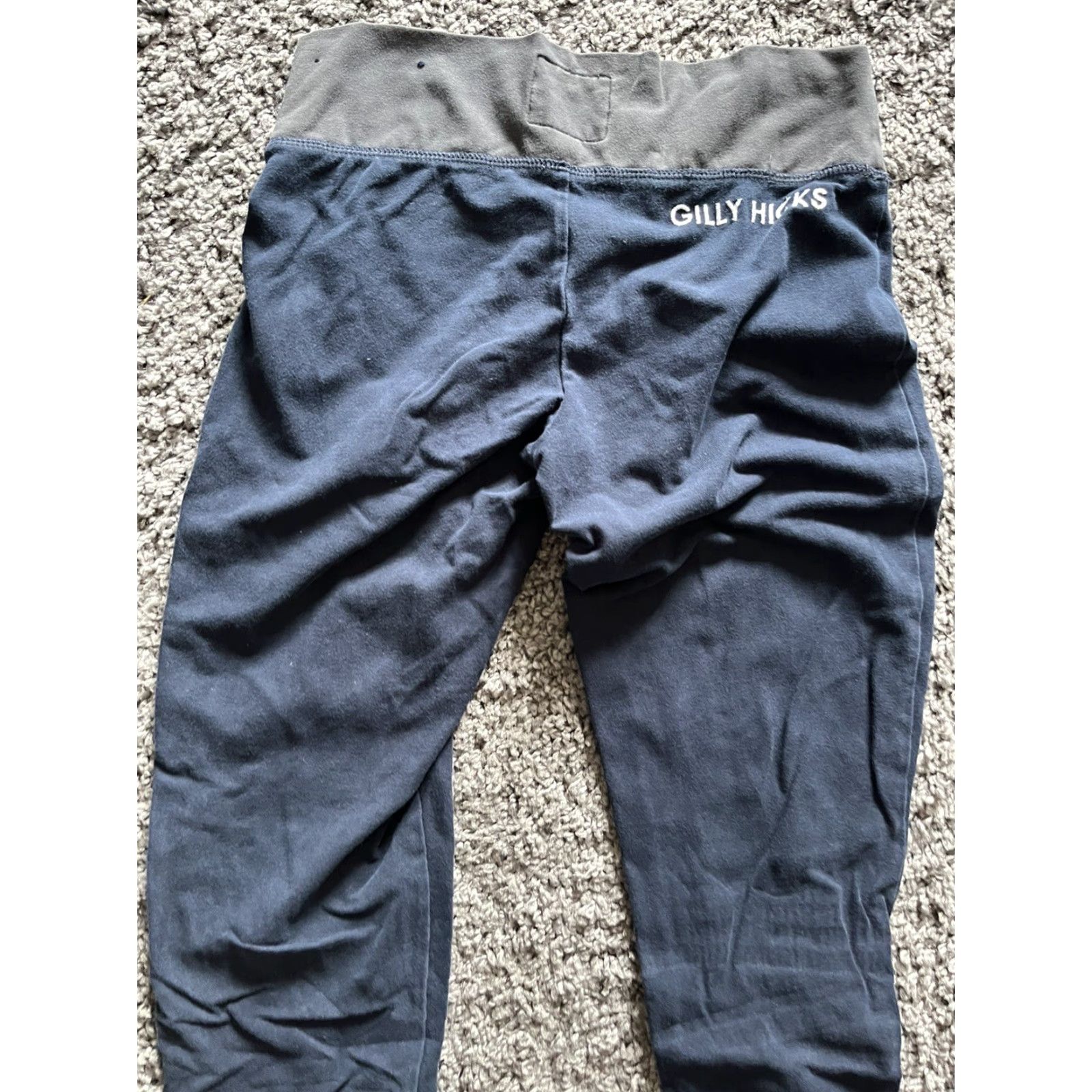 Vintage Gilly Hicks Hipster High Rise Leggings Size Small Navy Blue Soft Stretch Pull On Size 28" / US 6 / IT 42 - 2 Thumbnail