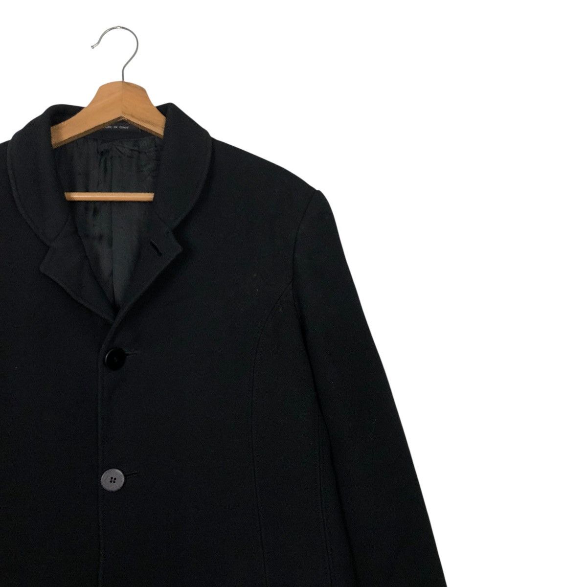 Emporio Armani 🔥RICH BLACK VINTAGE FLY LONG COATS WOOL EMPORIO ARMANI ITALY Size US M / EU 48-50 / 2 - 9 Thumbnail