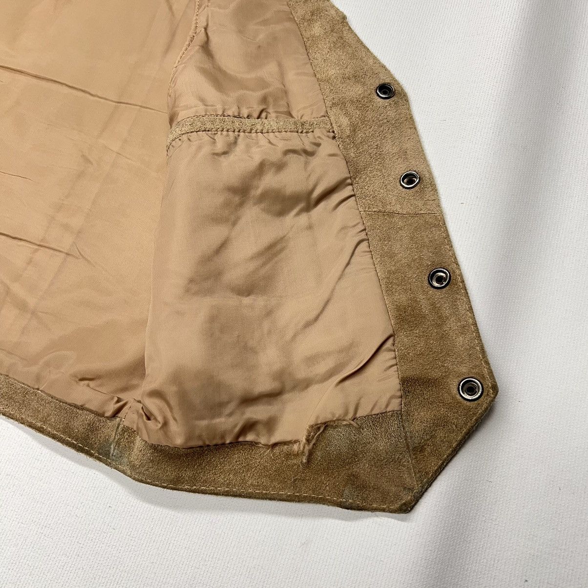 Vintage VTG Chess King Beige Suede Leather Vest Western Retro Tan Size US L / EU 52-54 / 3 - 3 Thumbnail