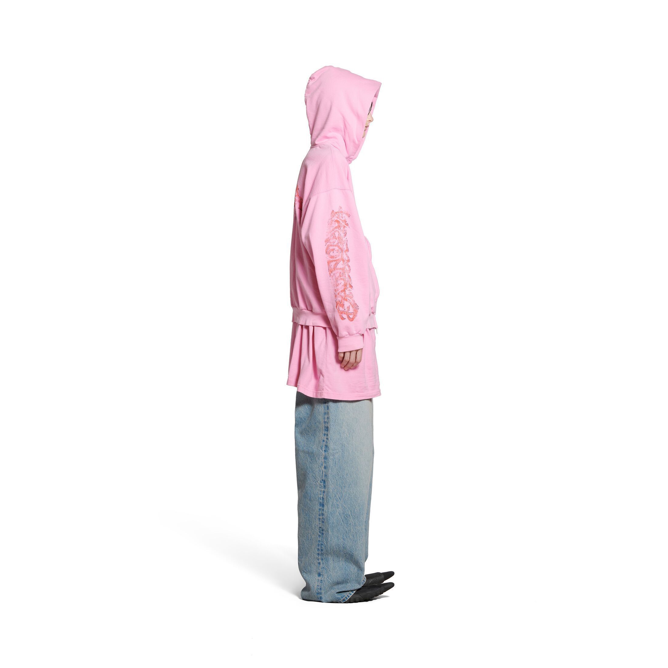 Balenciaga o1tr1nto0725 Offshore Zip-Up Hoodie Medium Fit in Pink Size US XL / EU 56 / 4 - 4 Thumbnail