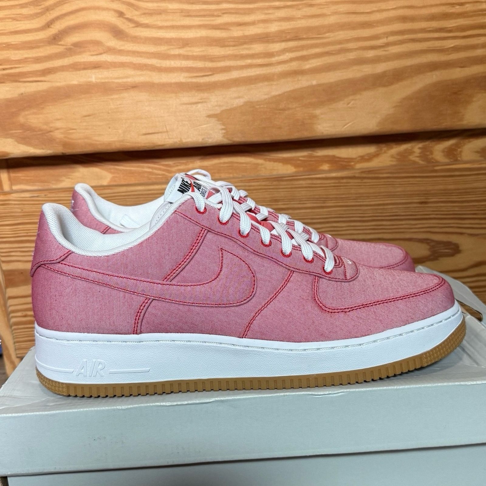 Nike 2016 Nike Air Force 1 Low Game Red Canvas Gum Bottom Size US 12 / EU 45 - 3 Thumbnail