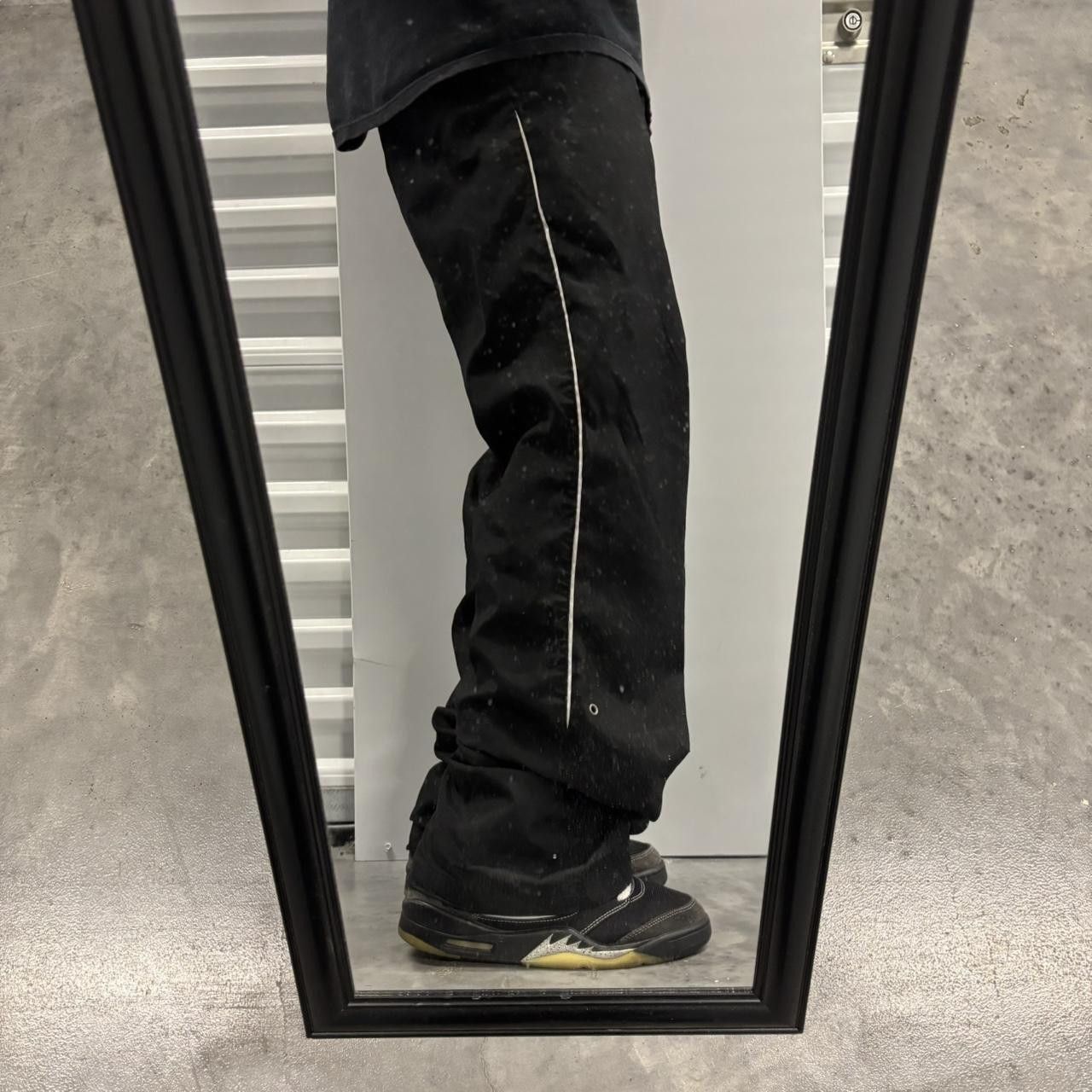 Japanese Brand × Vintage Crazy Vintage Y2K/2000s Black White Striped Streetwear Track Pants! Size US 30 / EU 46 - 1 Thumbnail