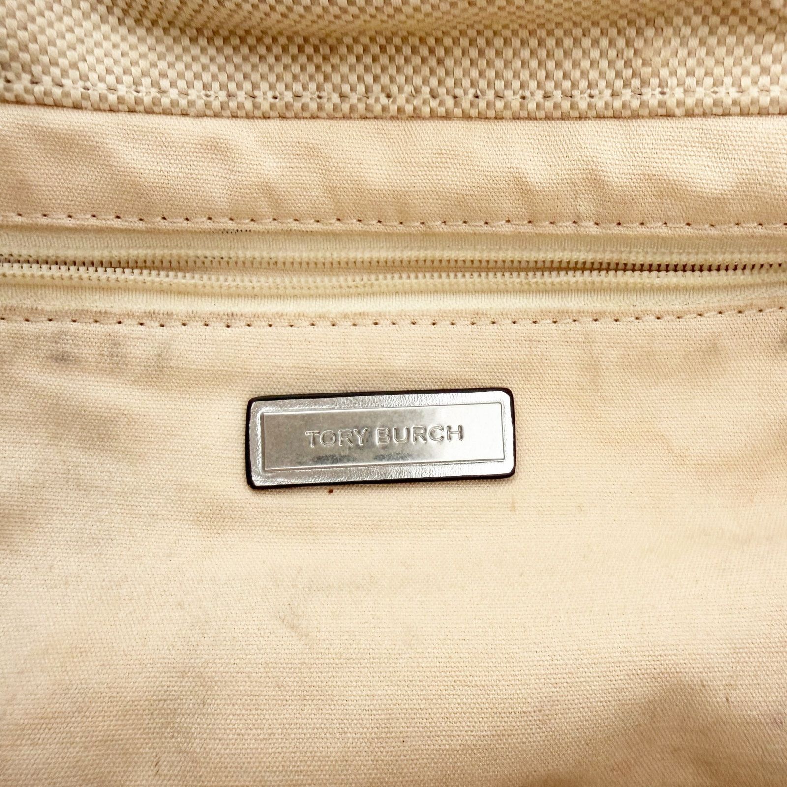 Tory Burch Tory Burch Ella Canvas and Metallic Silver Tote Bag Size ONE SIZE - 3 Thumbnail