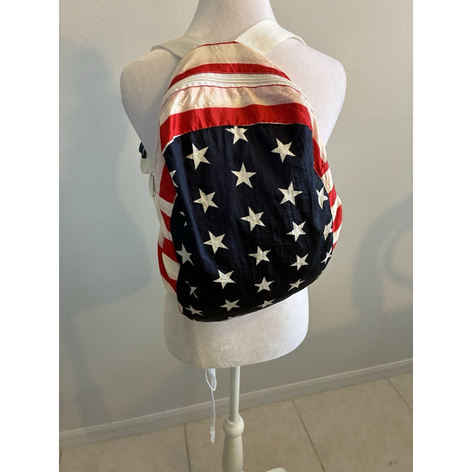 Other VTG 80s USA Flag Jacket Convert Backpack Parachute America L Size US L / EU 52-54 / 3 - 11 Thumbnail