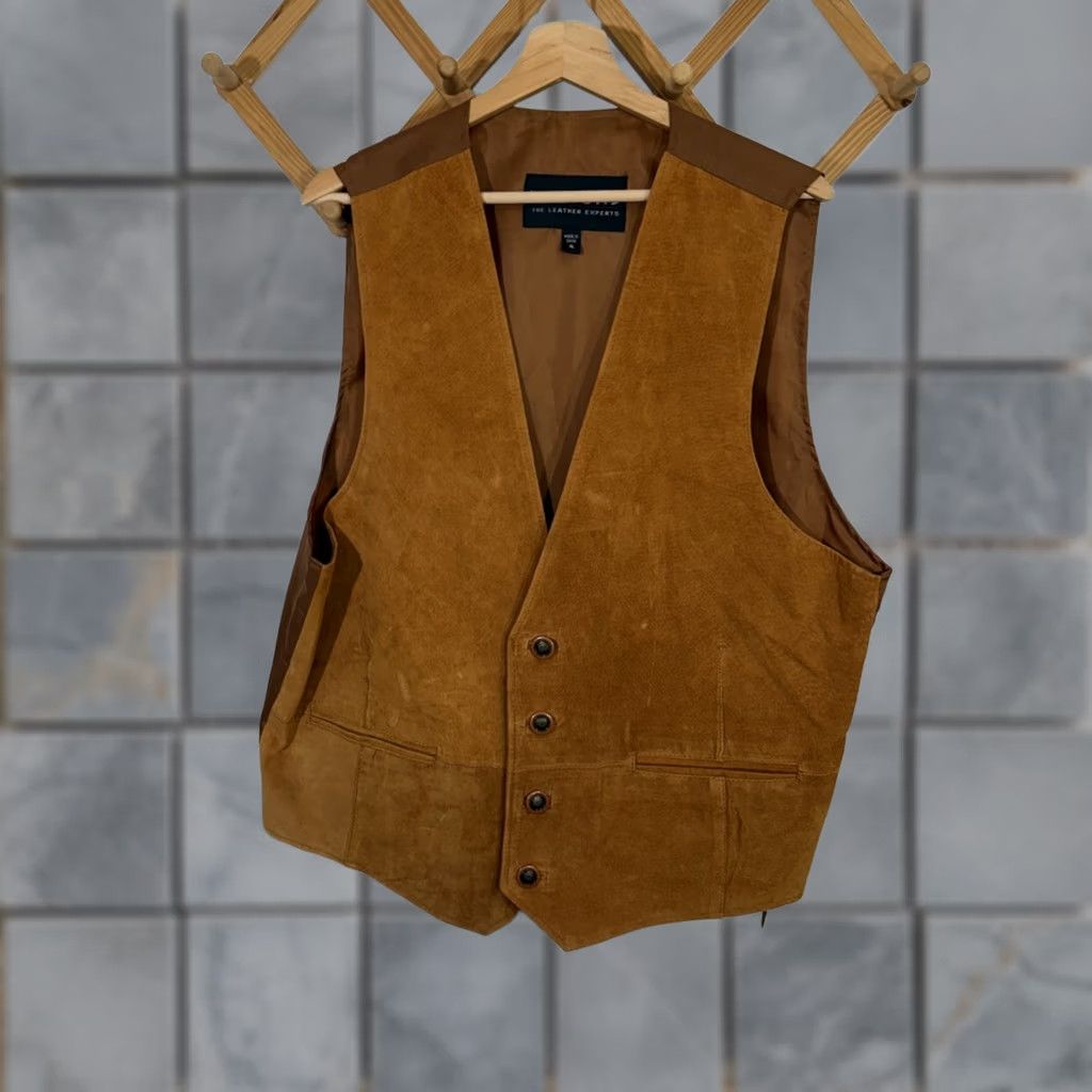 Wilsons Leather Vest Mens 1XL Brown Western, Men's