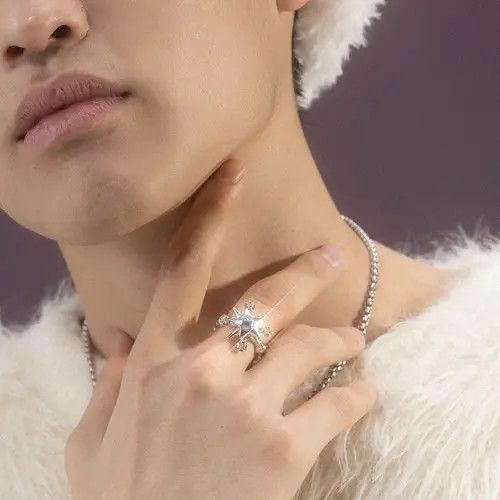 Jewelry × Vintage Exaggerate Compass Lucky Star Nightlight Ring Size ONE SIZE - 2 Thumbnail