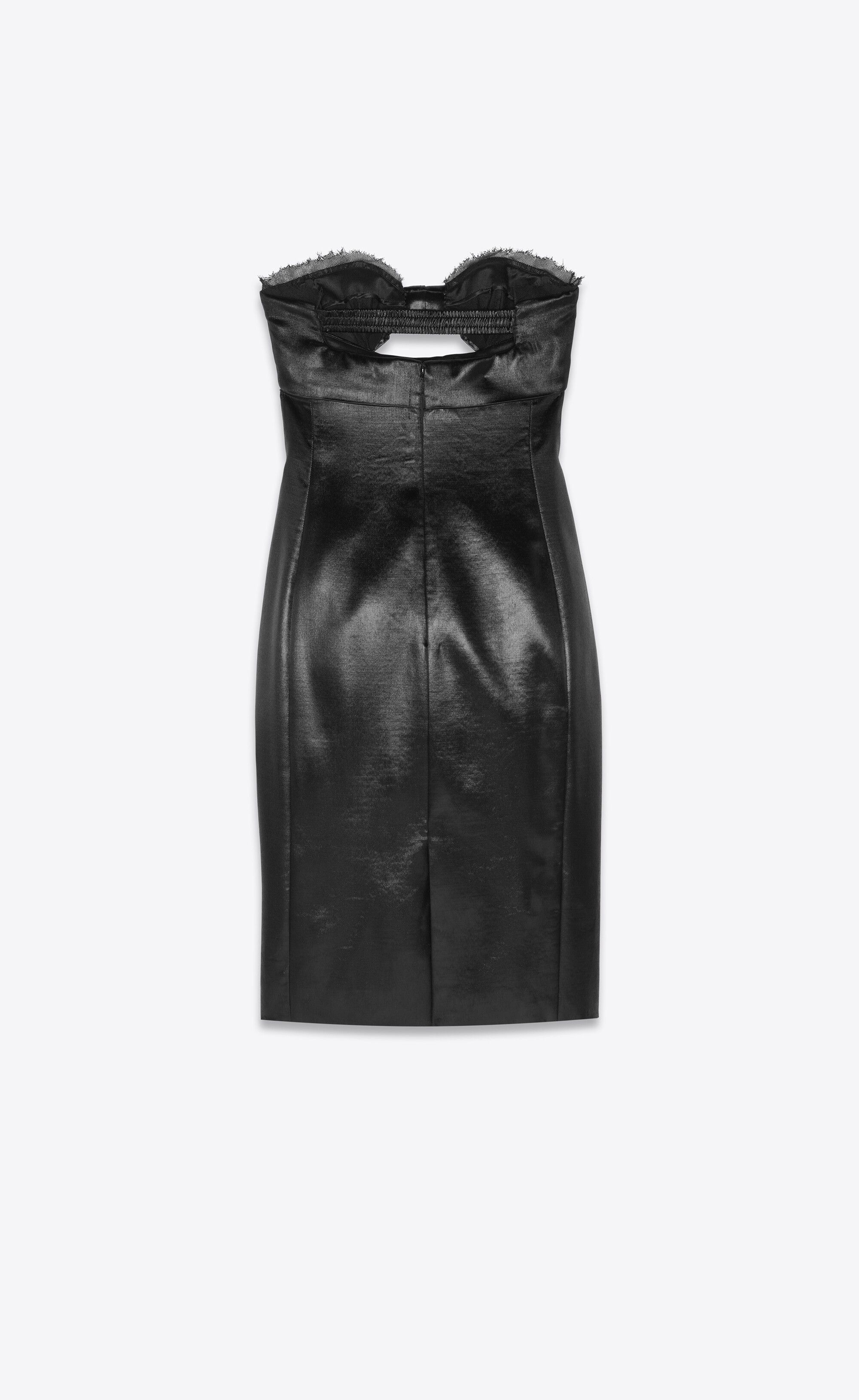 Saint Laurent Paris o1y0126 Mini Dress in Black Size M / US 6-8 / IT 42-44 - 2 Thumbnail