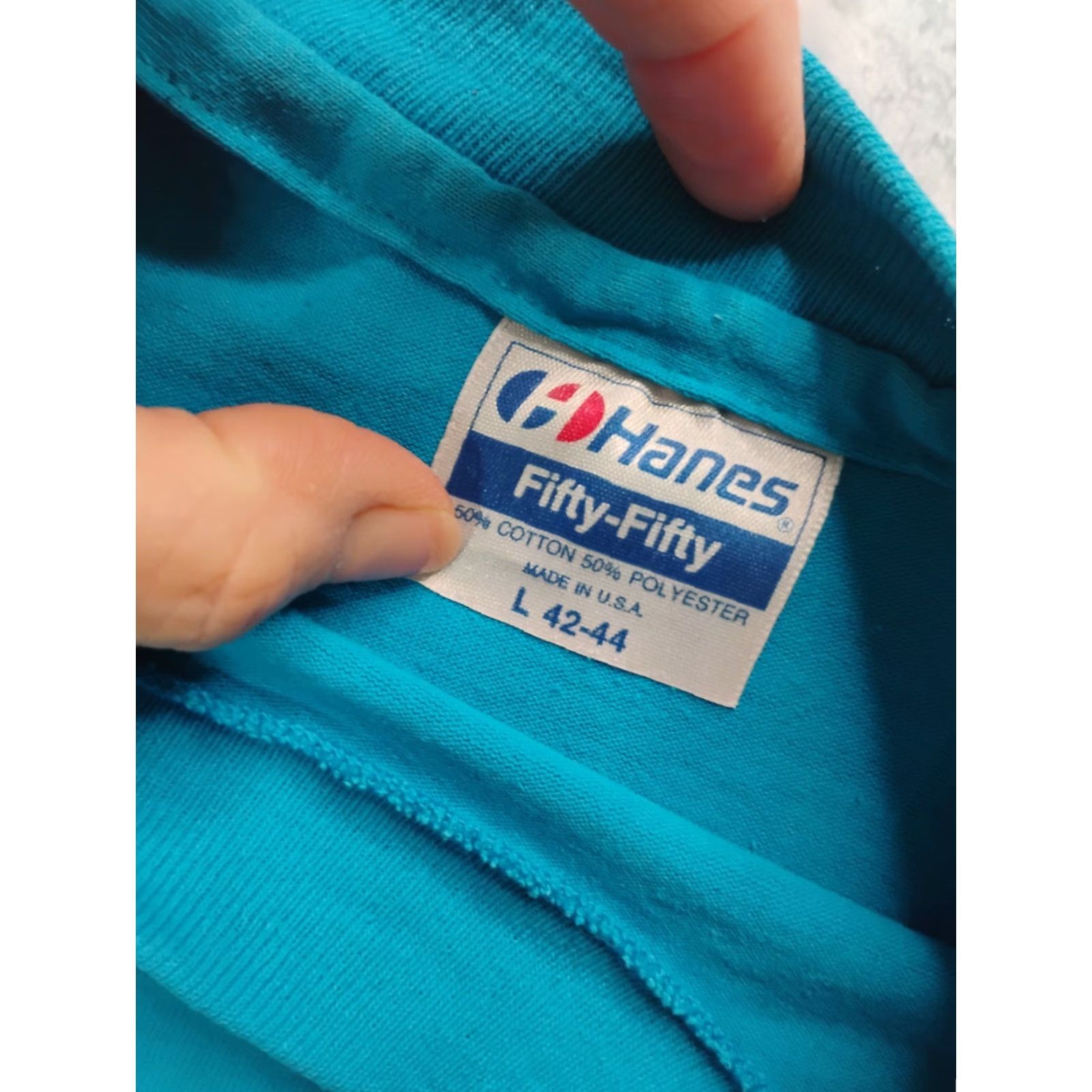 Hanes VINTAGE Hanes T-Shirt Short Sleeve Crew Neck Blue S Mens Small Solid Initials Not Applicable? Size US S / EU 44-46 / 1 - 8 Thumbnail