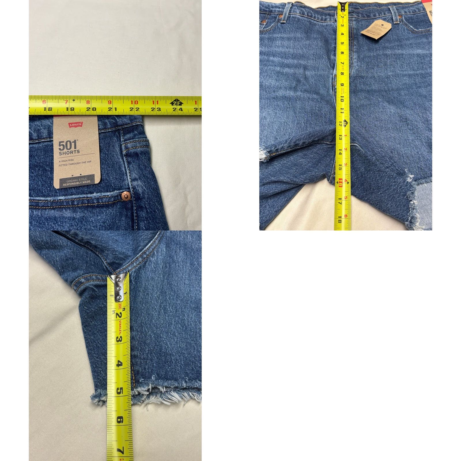 Levi's VINTAGE Levi's 501 Original High Rise Denim Shorts Womens 24W Plus Medium Wash Size 32" / US 10 / IT 46 - 9 Thumbnail