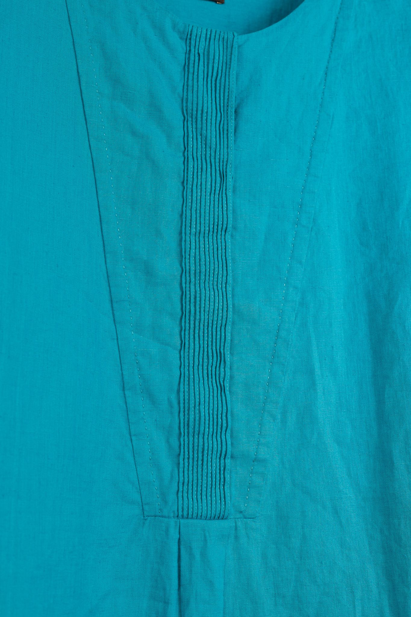 Loro Piana Loro Piana Teal Linen Pintuck Bib Blouse Size S / US 4 / IT 40 - 7 Thumbnail
