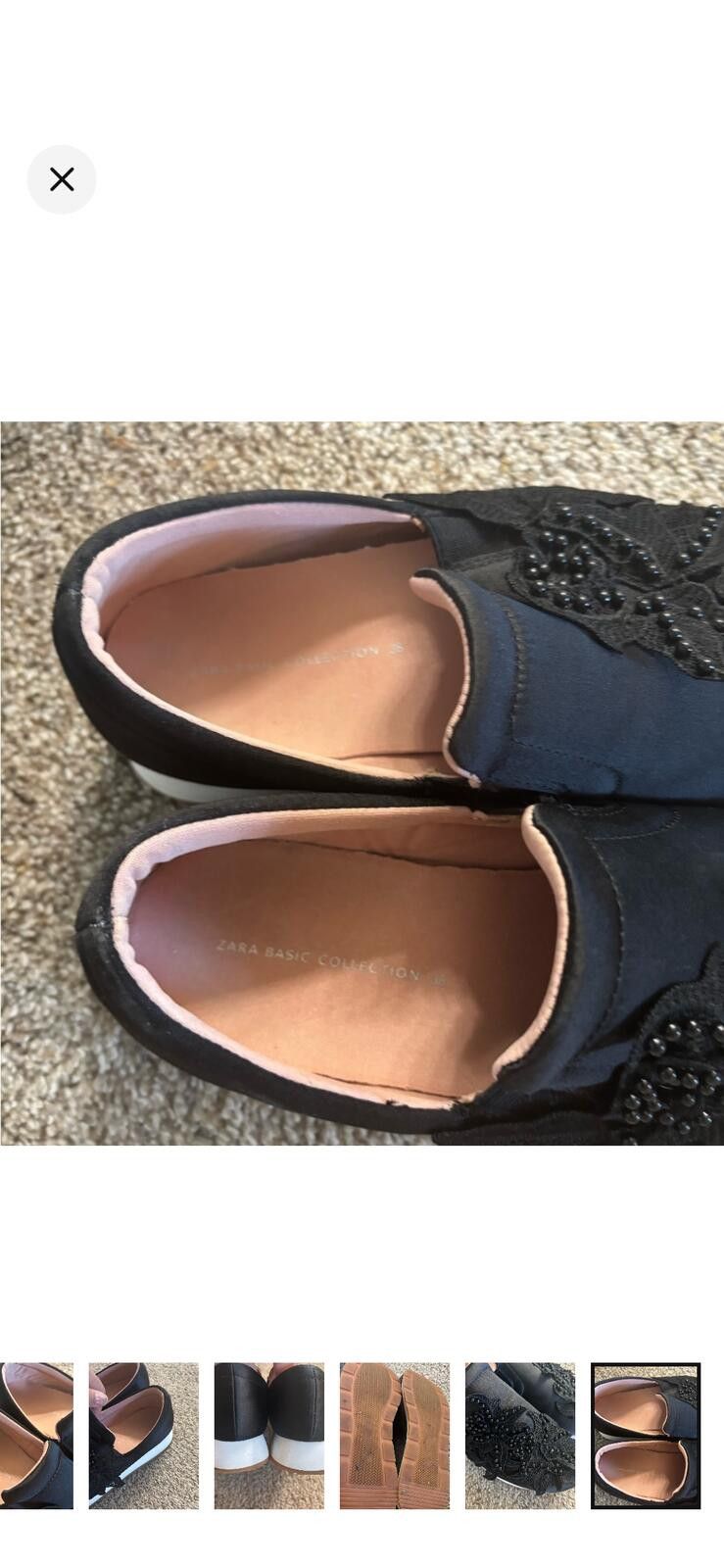 Zara (ZARA) Elegant Black Embellished Women's Shoes Size US 8 / IT 38 - 7 Thumbnail
