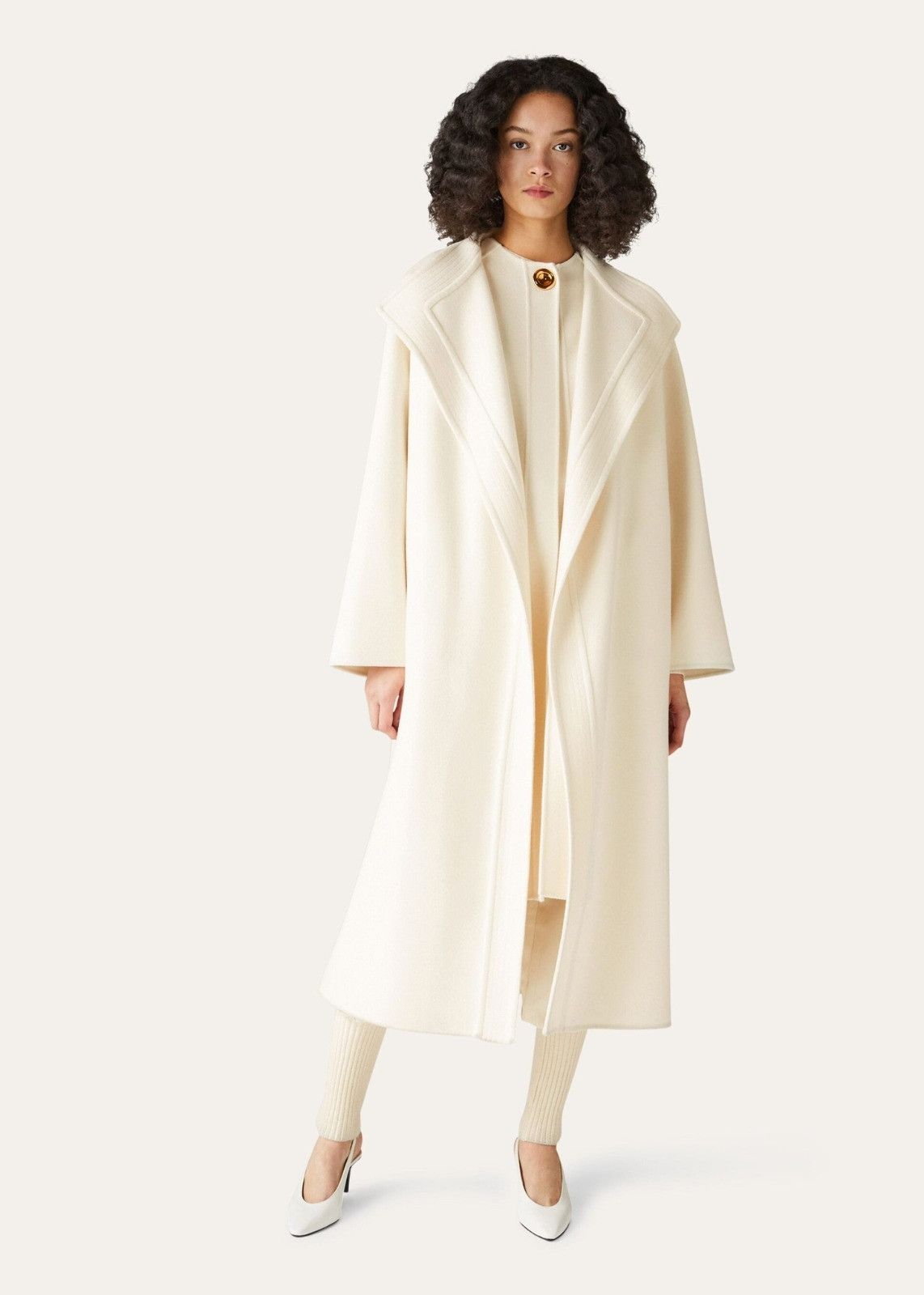 Loro Piana o1srvl11e1125 FAN4209 Gerry AF Coat in White Size S / US 4 / IT 40 - 6 Thumbnail