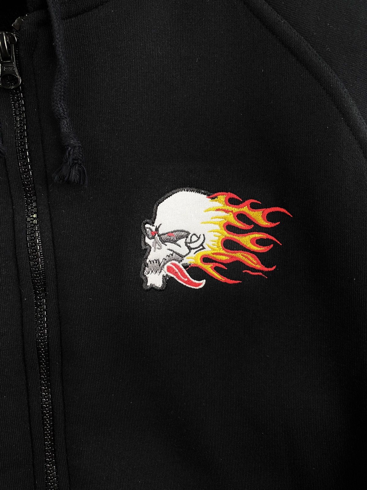 55DSL 💀🇺🇸 Vintage 90s 55 DSL Skull Fires Zip Hoodie Y2K Rare Retro Size US M / EU 48-50 / 2 - 4 Thumbnail