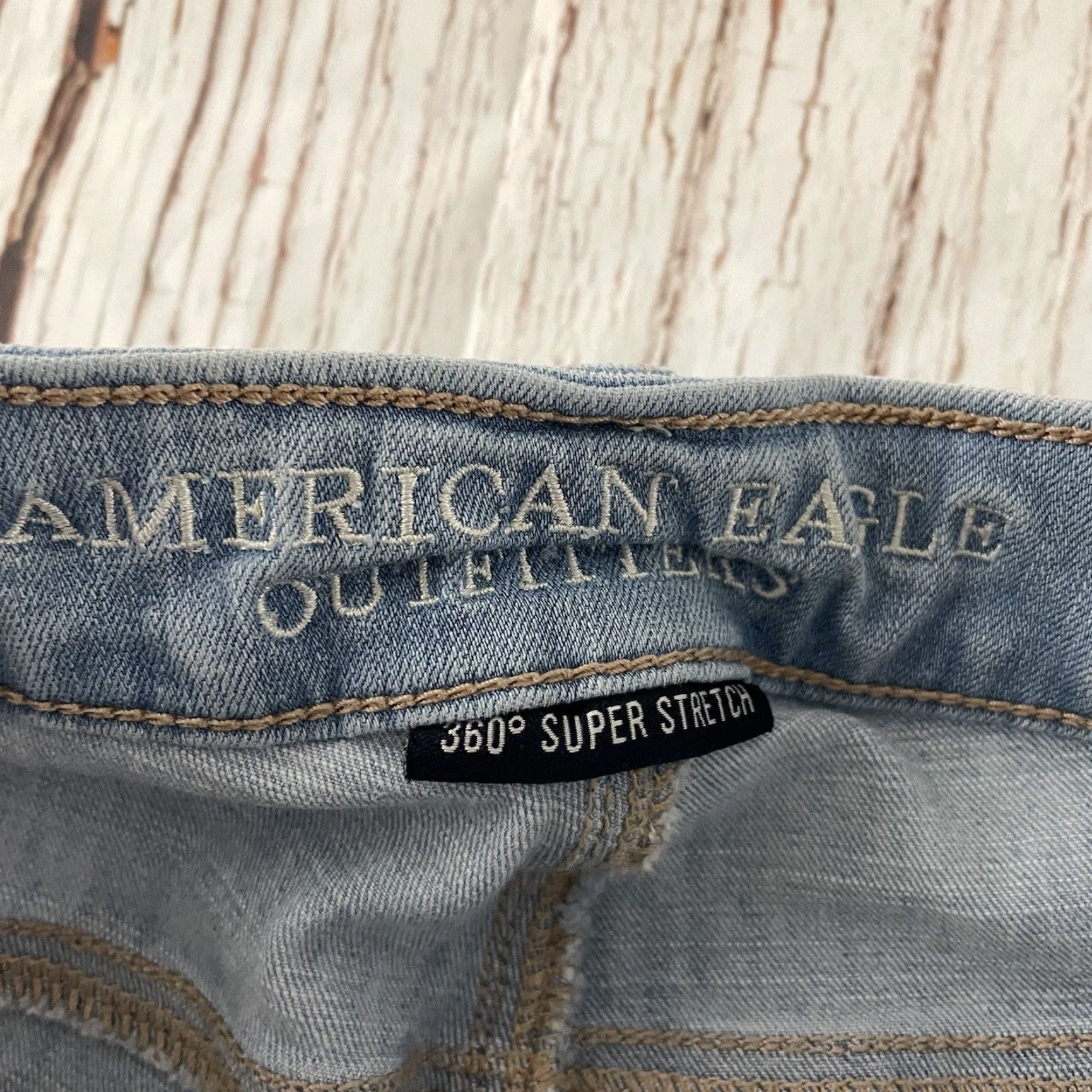 American Eagle Outfitters VINTAGE American Eagle 360 Super Stretch Distressed Skinny Denim Jeans Women's 2 Regular Blue Denim Stretch Jeans Women 2 Regular Size 26" / US 2 / IT 38 - 2 Thumbnail
