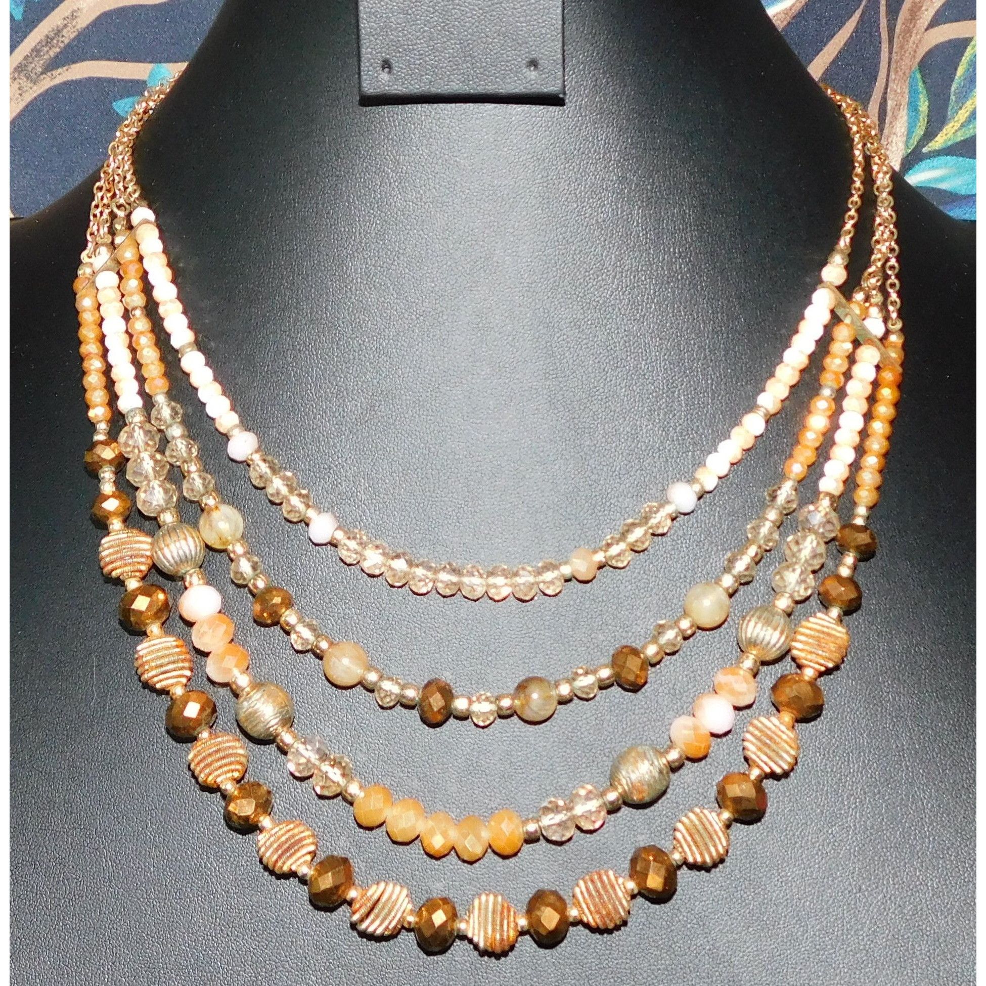 Other Vintage Avon Sparkly Bohemian Multilayer Brown Beaded Neckla Size ONE SIZE - 1 Thumbnail