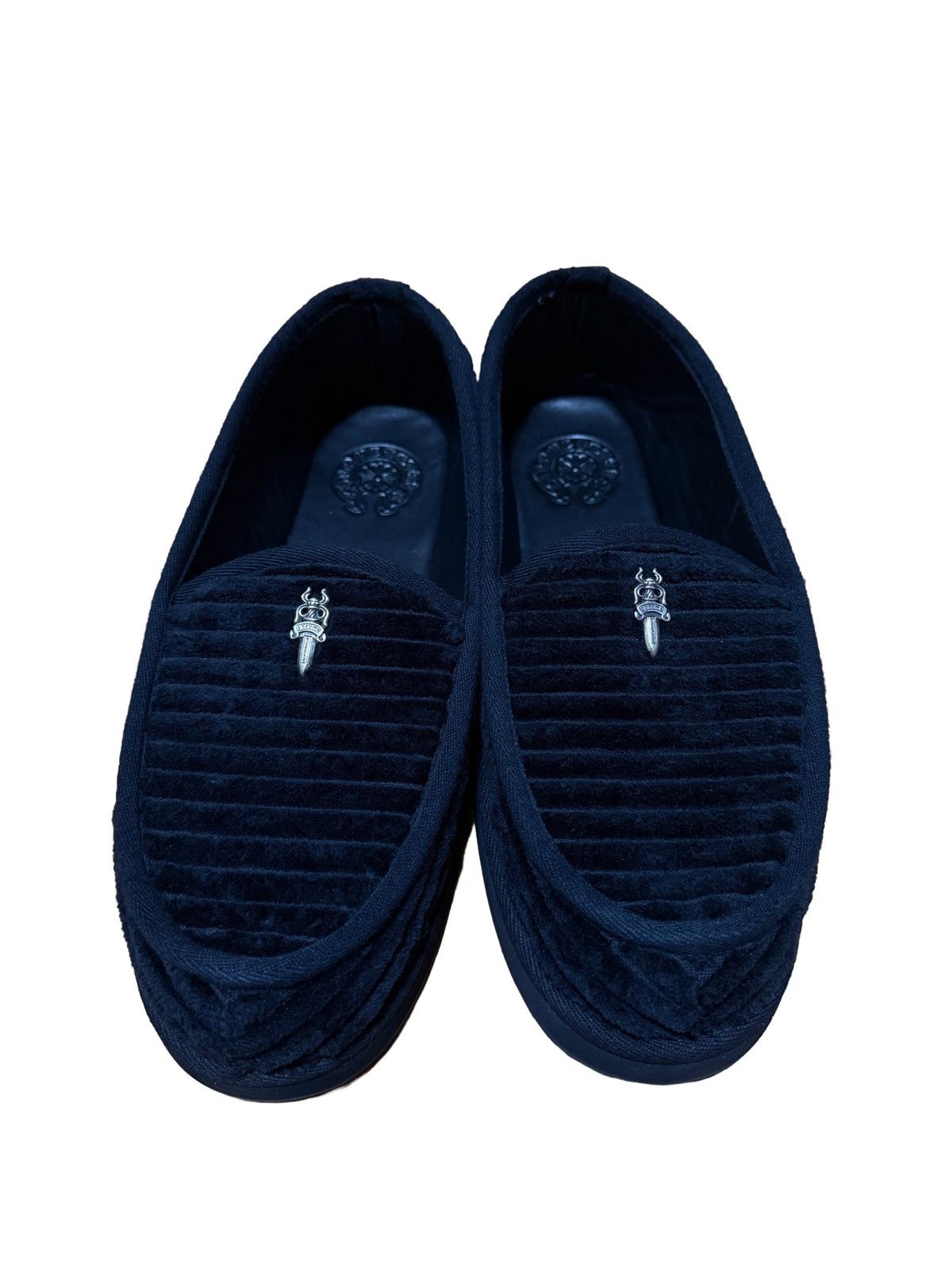 Pre-owned Chrome Hearts Dagger Slippers In Black