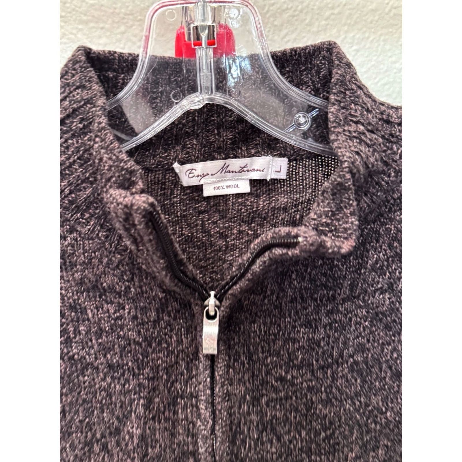 Kenzo Enzo Mantanani Sweater Mens L Sharp Zippered Wool Size US L / EU 52-54 / 3 - 4 Thumbnail