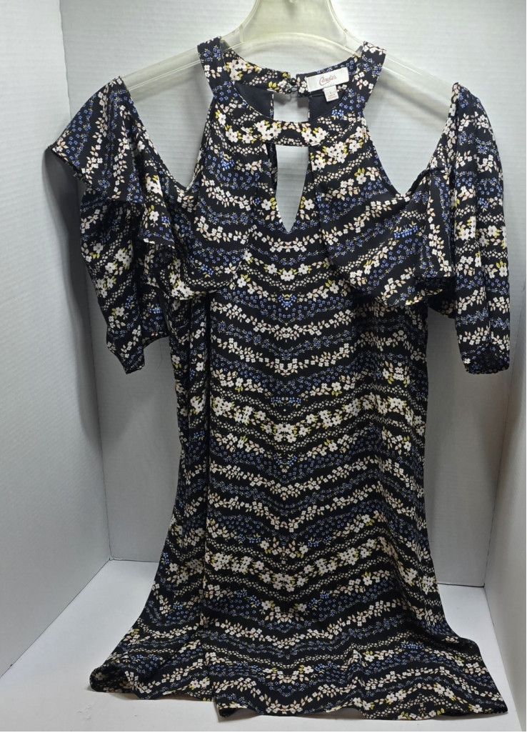 The Unbranded Brand Women's Candies Top Large Open Shoulder Short Sleeve Blue Size L / US 10 / IT 46 - 1 Thumbnail