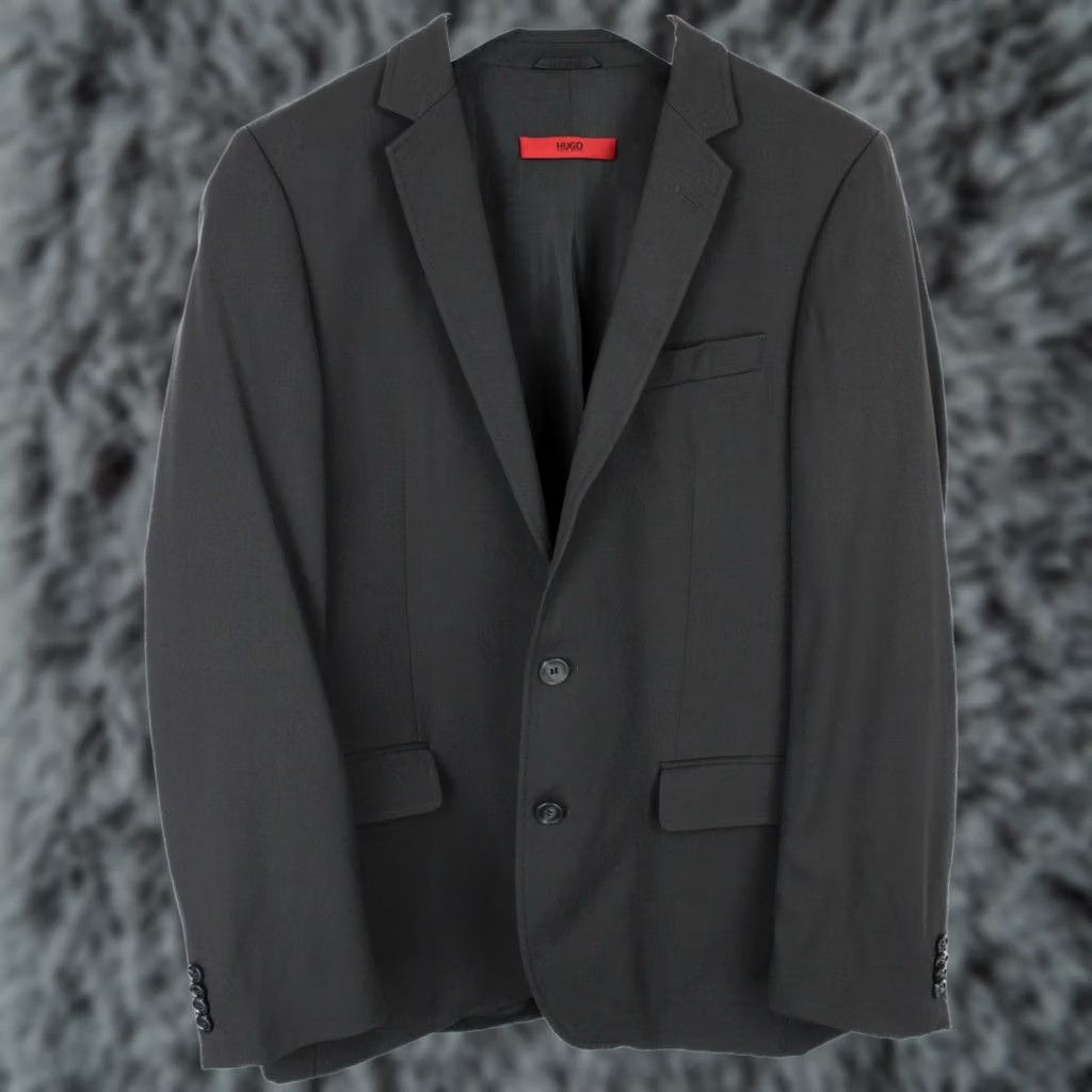 Hugo Boss HUGO BOSS Red Label Blazer Men US 38R Wool Single-Breasted Lined Grey Alko/Heise Size 38R - 1 Thumbnail