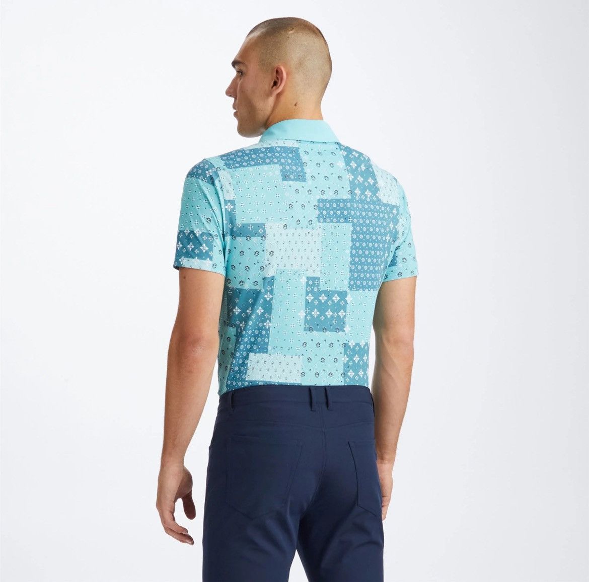 G/FORE Boro Patch Print Tech Pique Tailored Fit Polo Marine - AW23 Size US XL / EU 56 / 4 - 3 Thumbnail