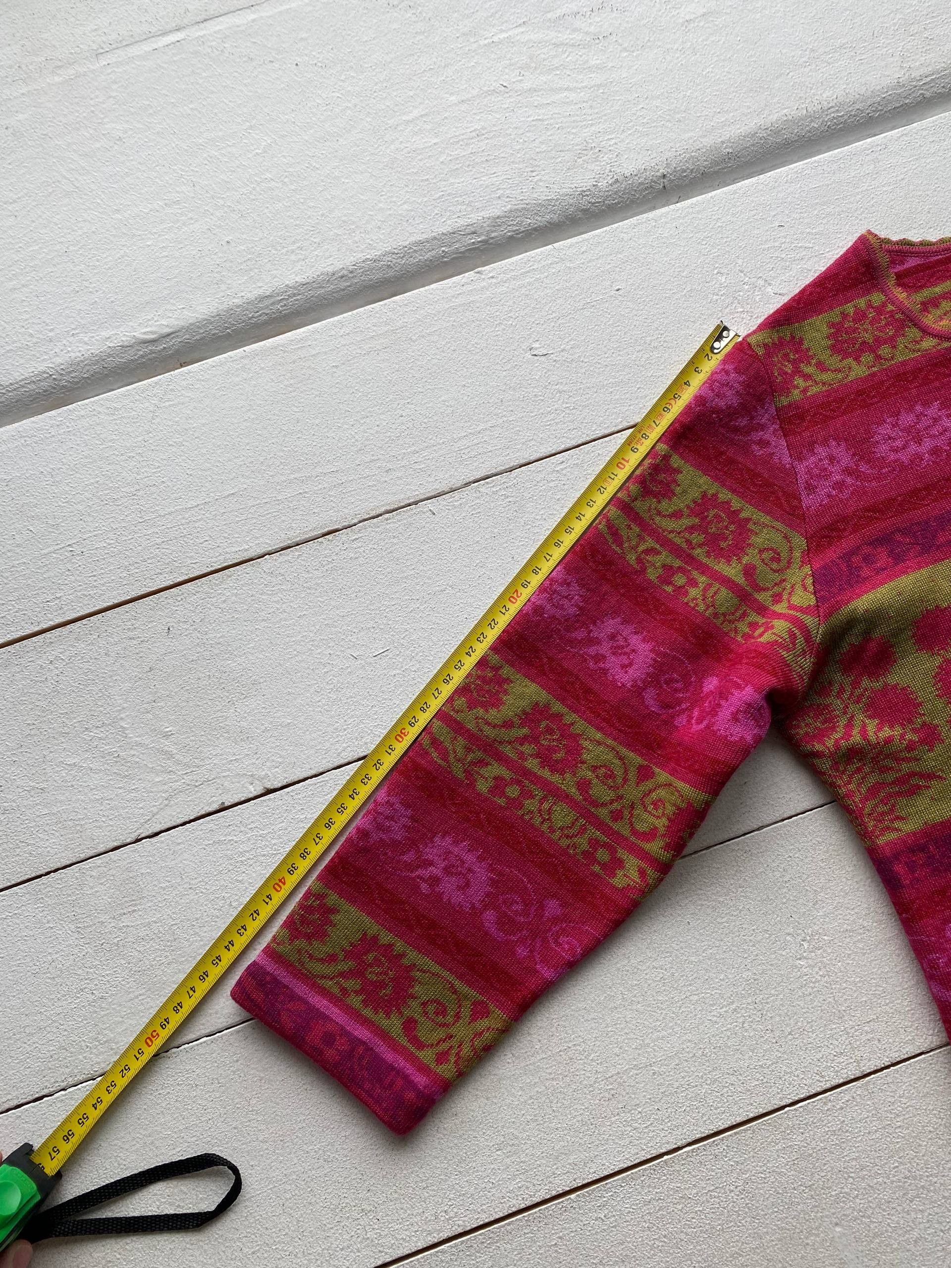 Designer × Vintage Vintage Oleana Wool Floral Women Button Cardigan Sweater Size M / US 6-8 / IT 42-44 - 5 Thumbnail
