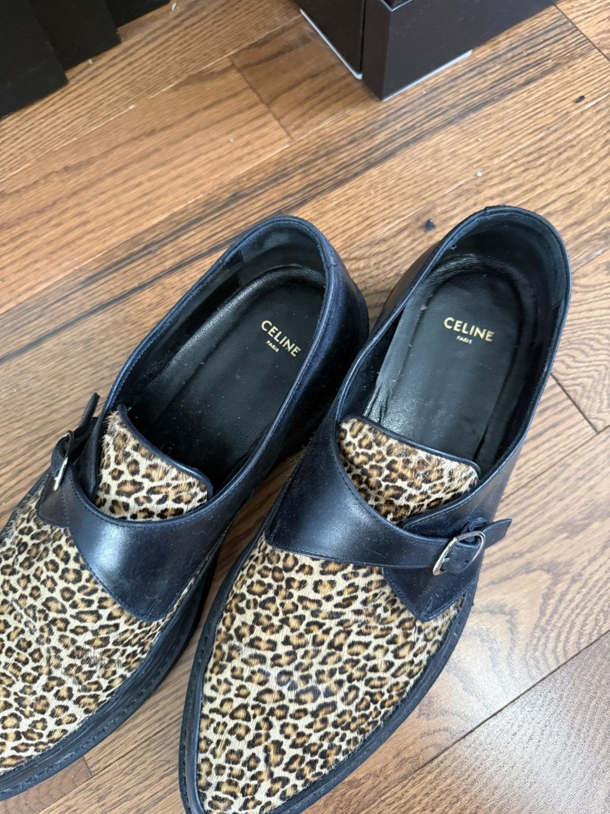 Celine Celine Leopard Black Monk Strap Creeper Size 11 Size US 11 / EU 44 - 3 Thumbnail