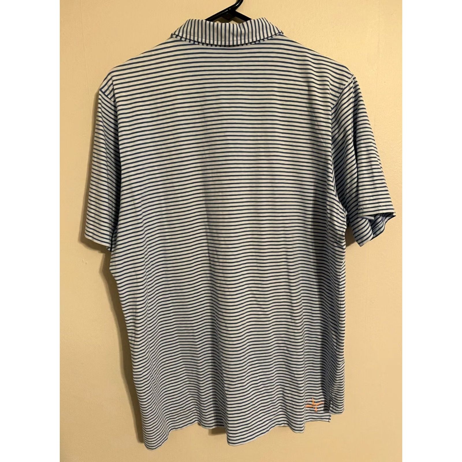 Vintage B Draddy USA Blue Striped Pima Athletic Golf Polo Shirt Men's Large Size US L / EU 52-54 / 3 - 4 Thumbnail