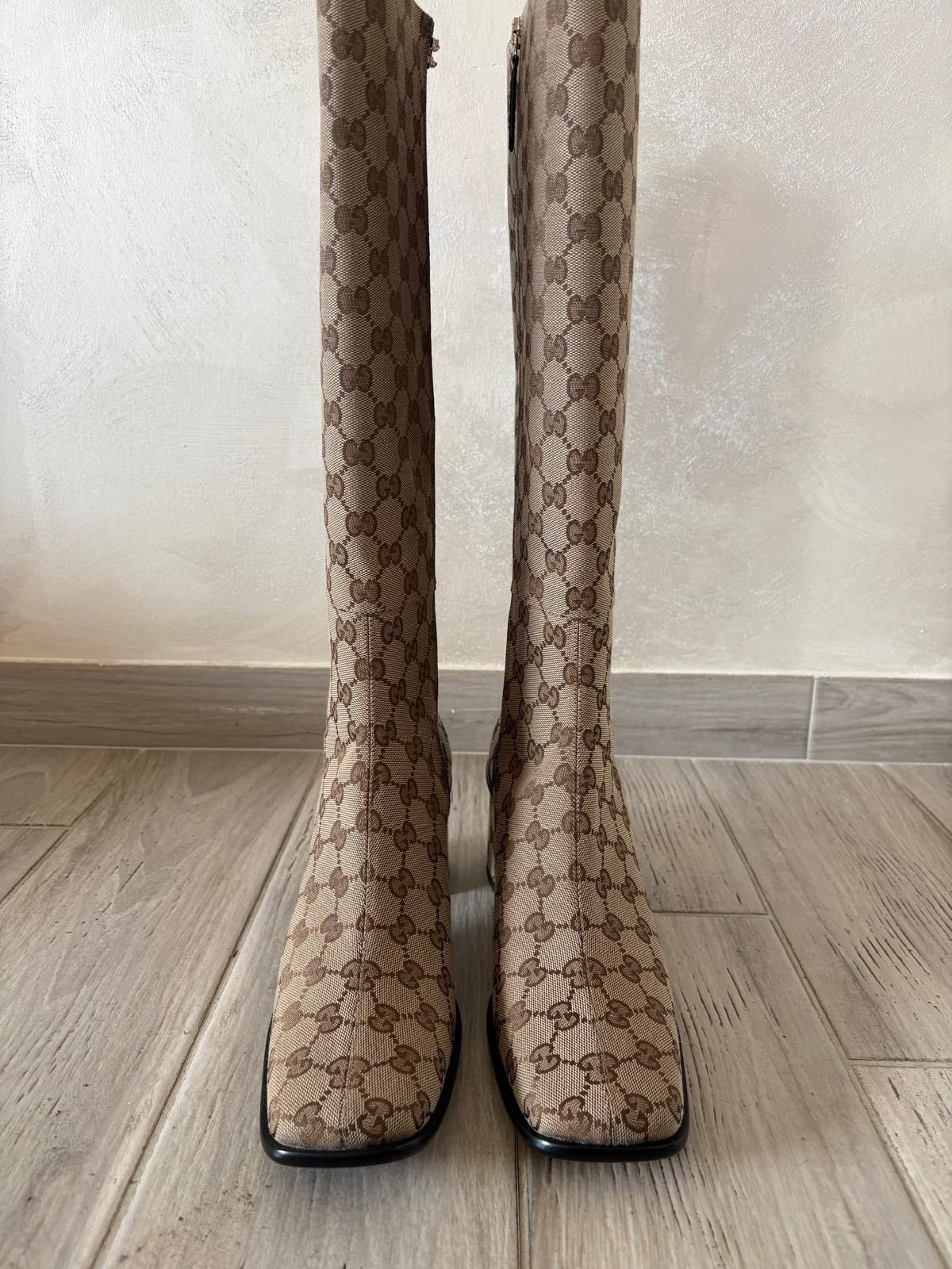 Gucci Gucci GG Supreme Canvas Knee Hight Boots Size US 11 / IT 41 - 2 Thumbnail