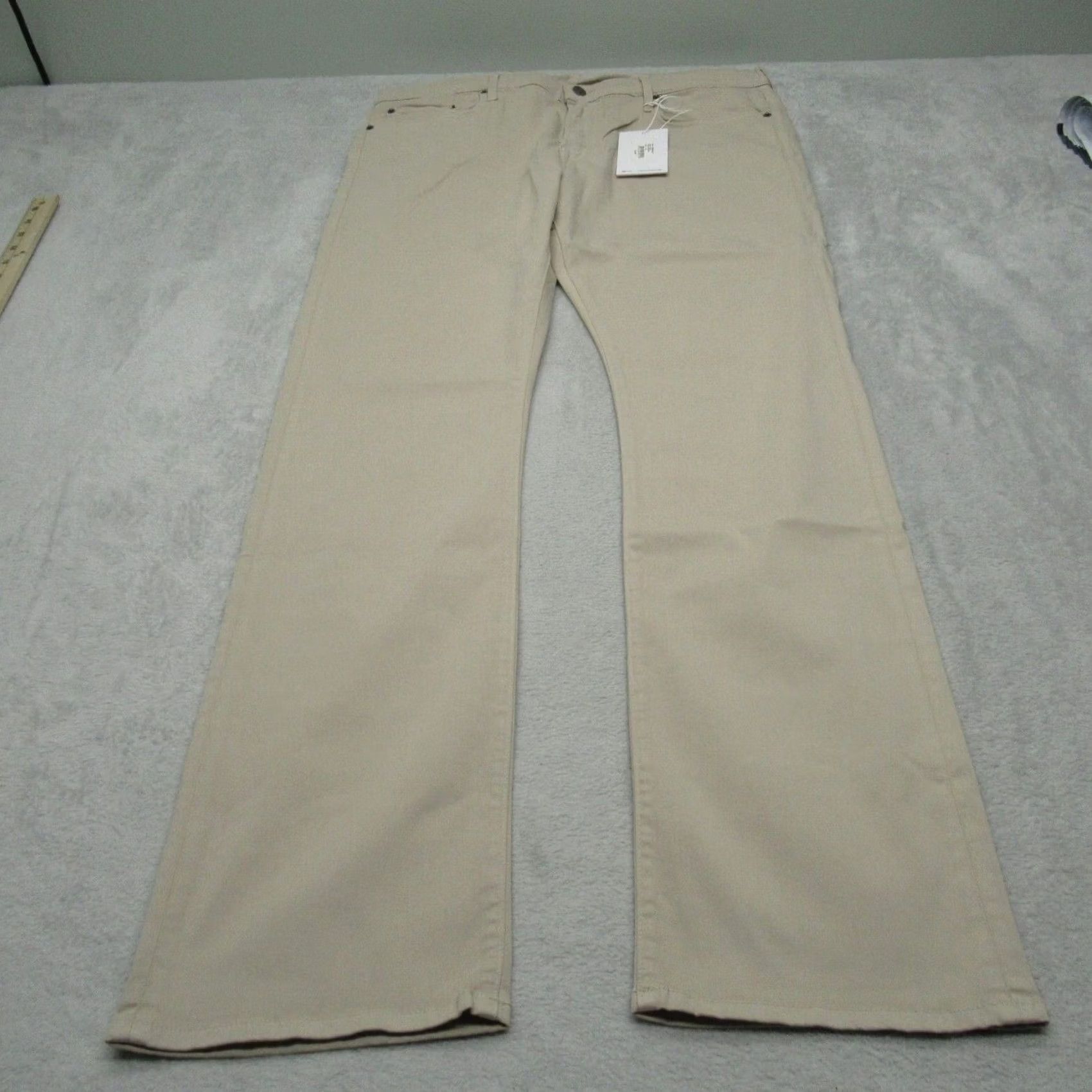 Edwin VINTAGE Edwin Jace Chino Pants Men 36 Beige 36x33 Regular Stretch Thermal Moisture Wicking Casual Workwear Size US 36 / EU 52 - 3 Thumbnail