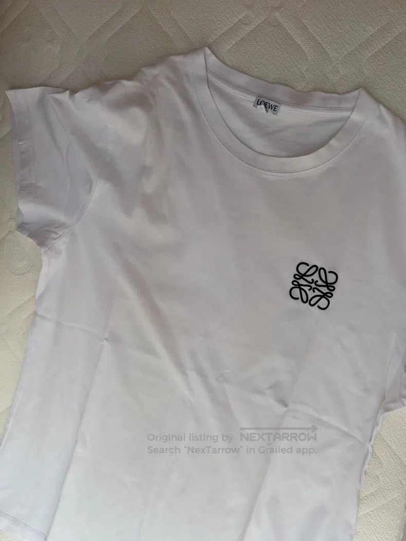Loewe Loewe White short-sleeved T-shirt with classic embroidered Size M / US 6-8 / IT 42-44 - 2 Thumbnail