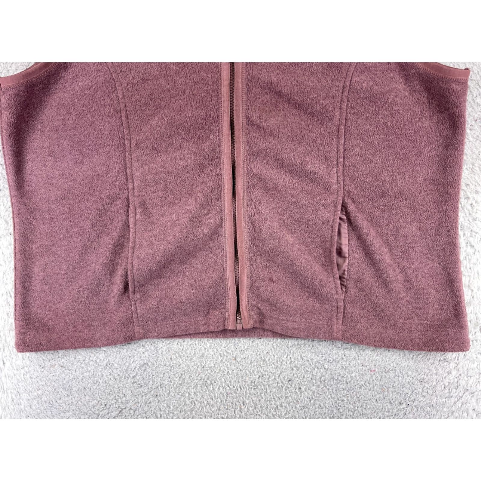 Van Heusen VAN HUESEN Vest Womens XL Purple Full Zip Polyester Rayon Blend Fleece Jacket Sleeveless Mid-Length Zip Vest Women Purple XL Size XL / US 12-14 / IT 48-50 - 5 Thumbnail