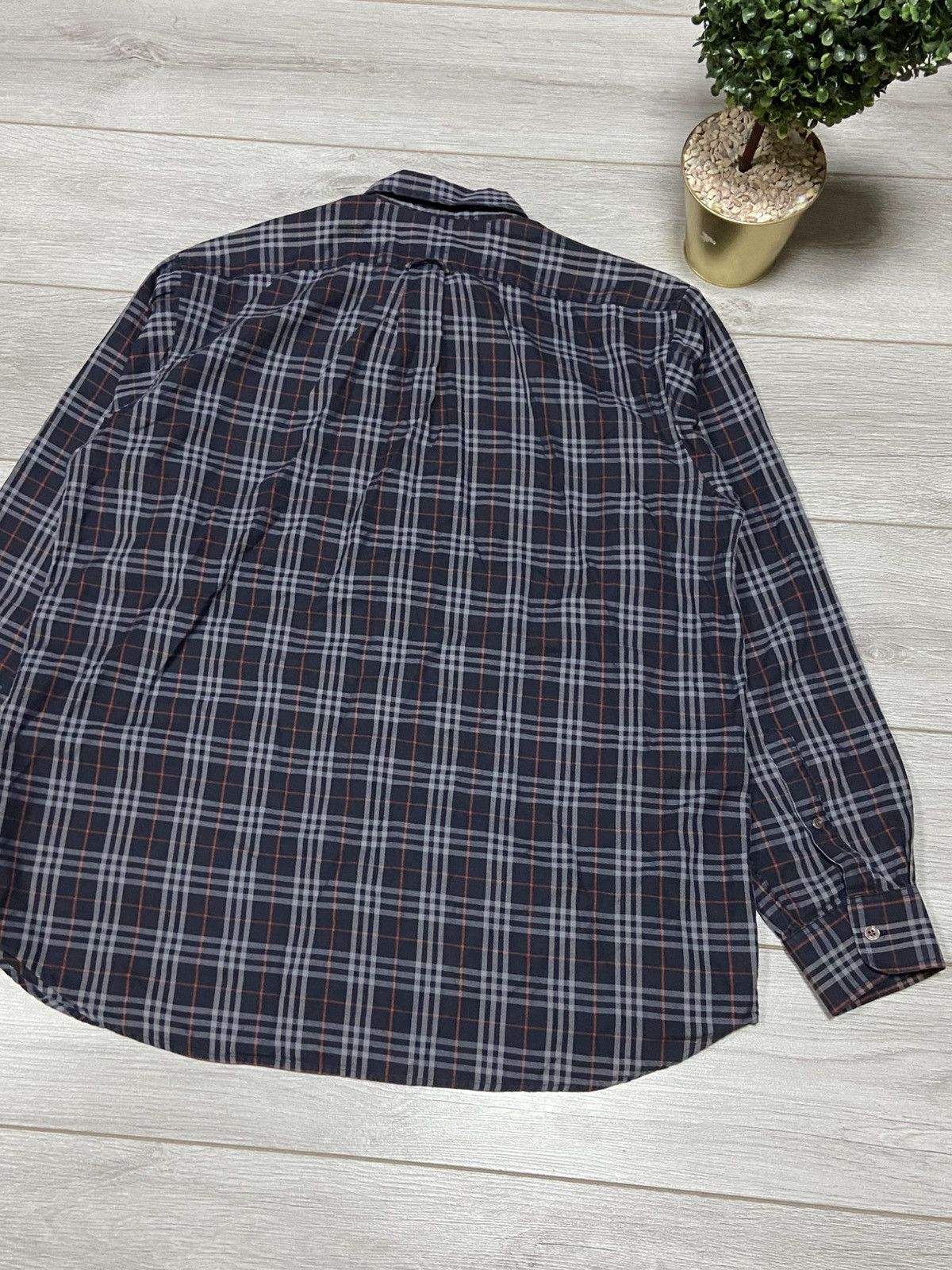 Burberry Burberry Brit shirt nova check dark blue overprint vintage Size US XL / EU 56 / 4 - 9 Thumbnail