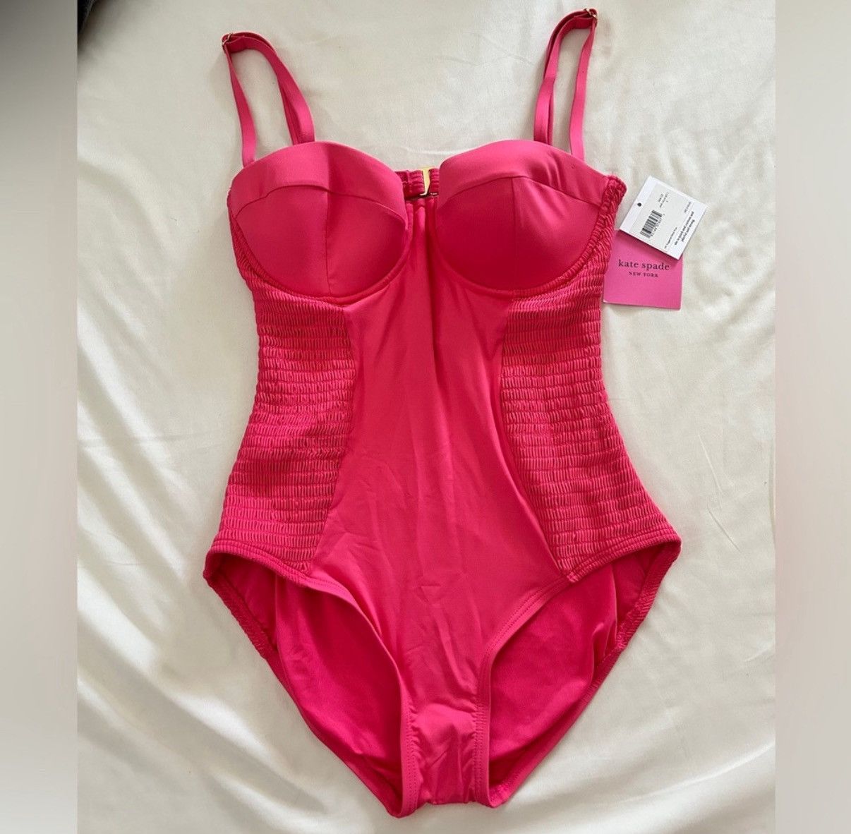 Kate Spade NWT Kate Spade pink Smocked Underwire One-Piece Swimsuit Size S / US 4 / IT 40 - 1 Thumbnail