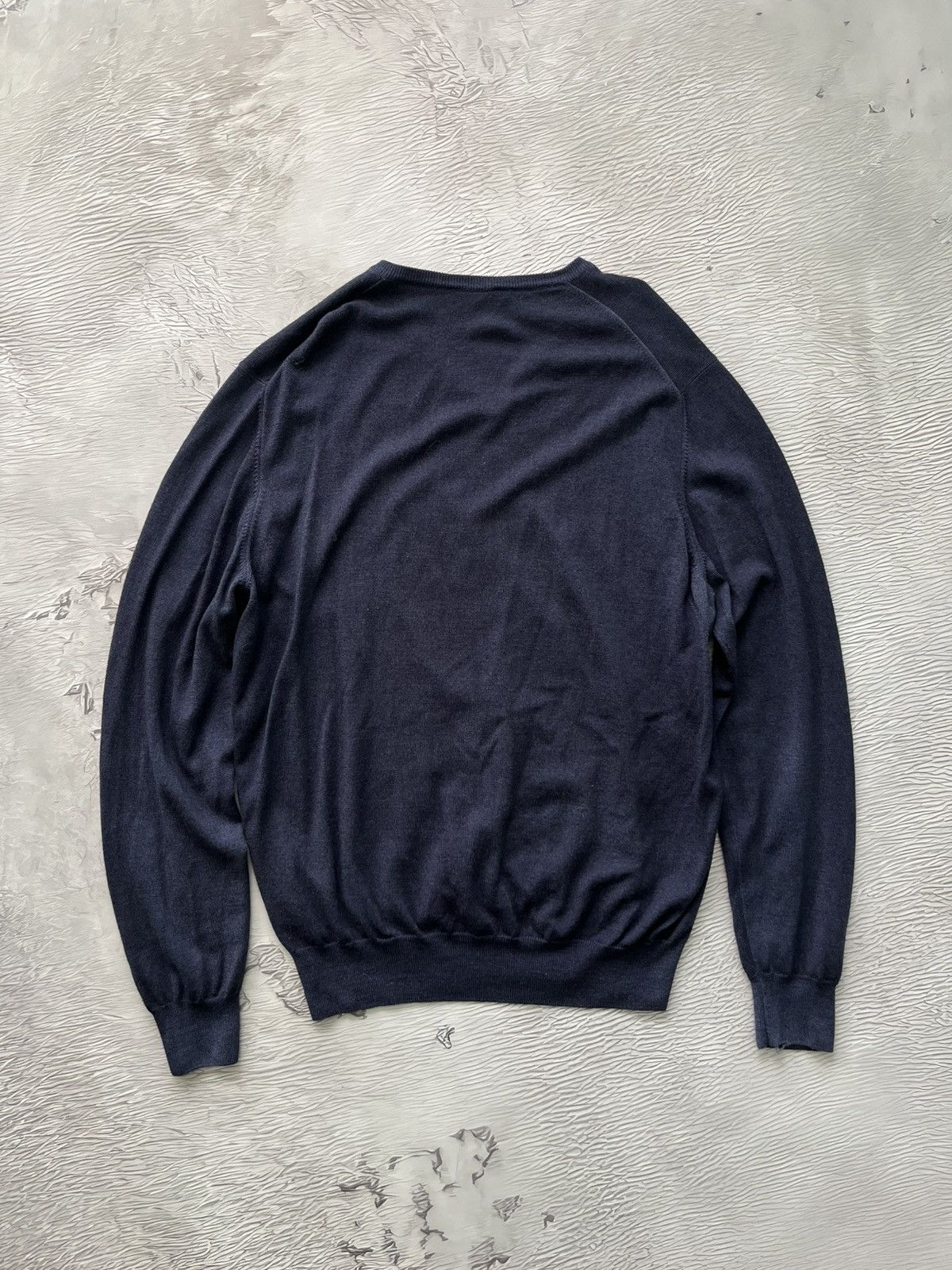 Gran Sasso Vintage Gran Sasso Wool V-Neck Sweater Blue Size US L / EU 52-54 / 3 - 6 Thumbnail