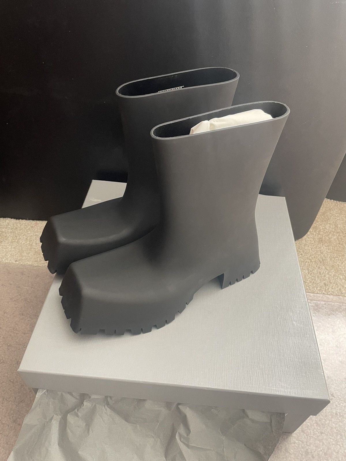 image of Archival Clothing x Balenciaga Trooper Boot in Black, Men's (Size 10)