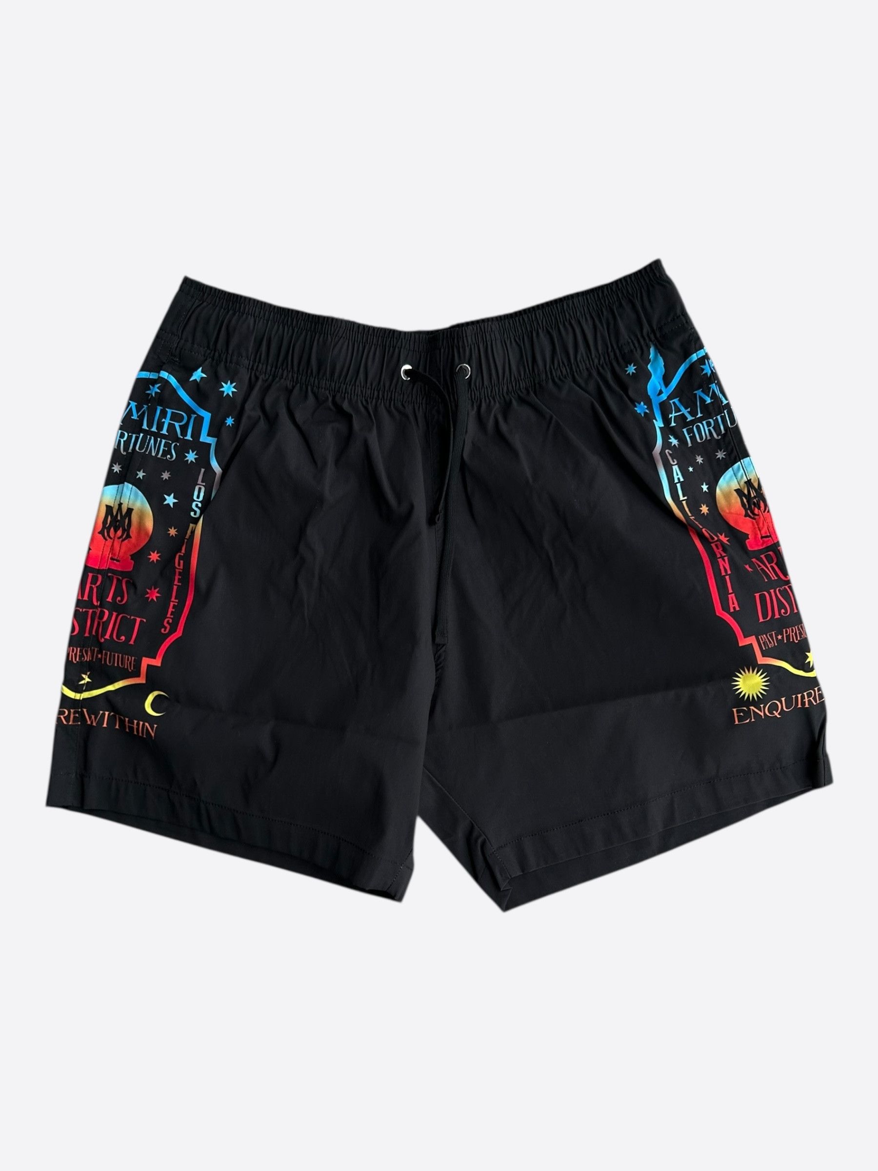 Amiri Amiri Black & Multicolor Fortune Logo Swimshorts Size US 30 / EU 46 - 1 Thumbnail