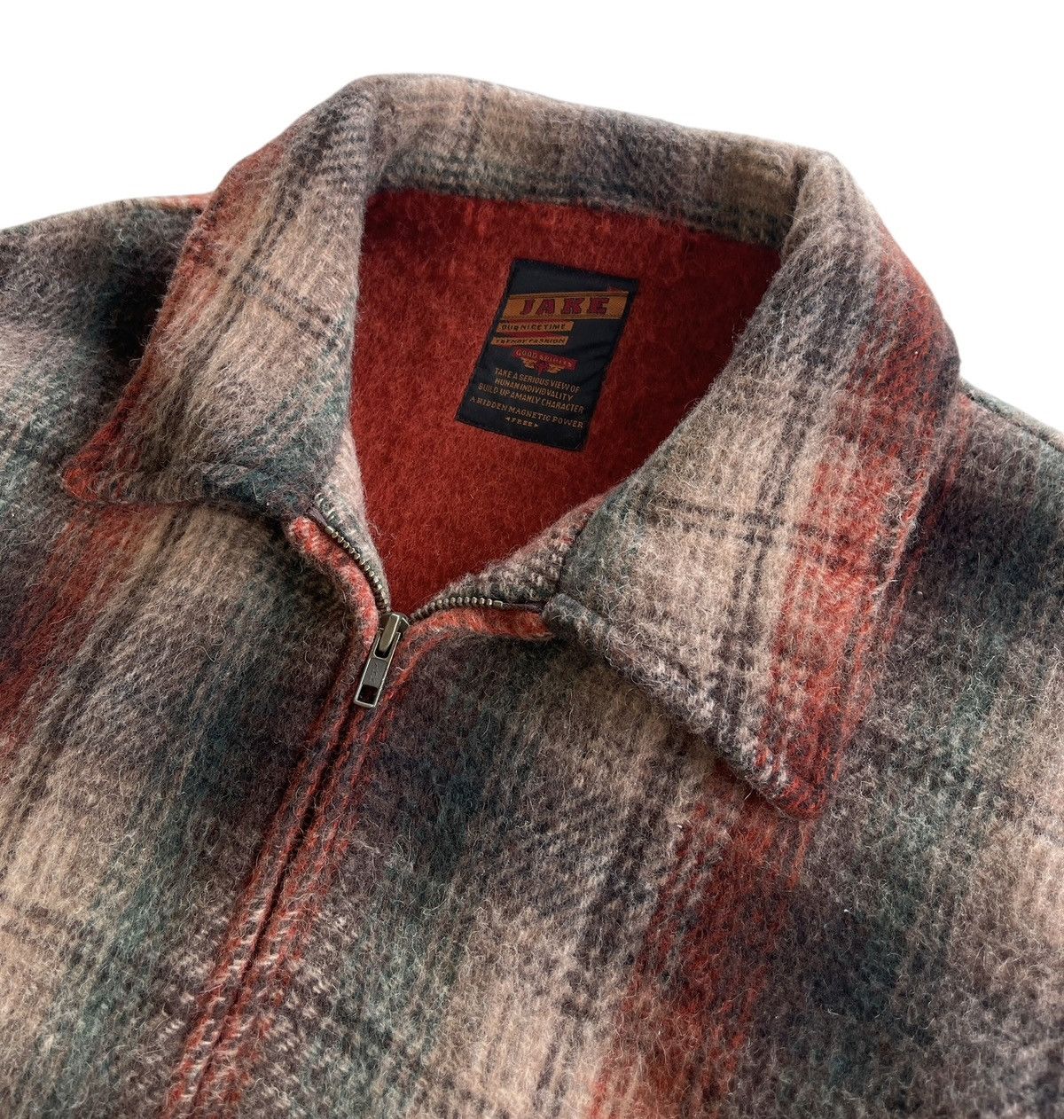 Japanese Brand JAKE Wool Shadow Plaid Blouson Jacket Size US L / EU 52-54 / 3 - 4 Thumbnail