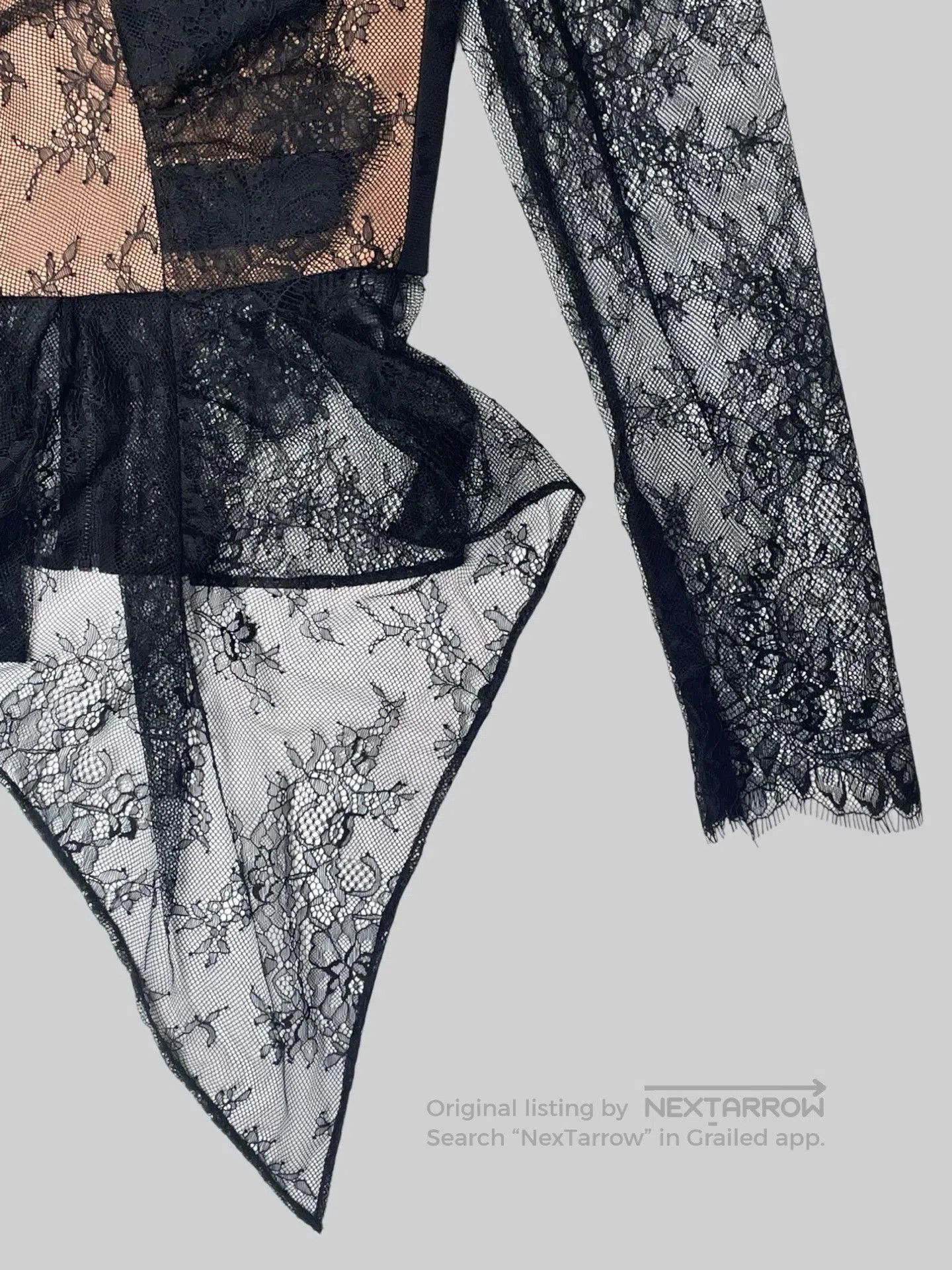 Self-Portrait Asymmetrical Lace Peplum Top. Size S / US 4 / IT 40 - 4 Thumbnail