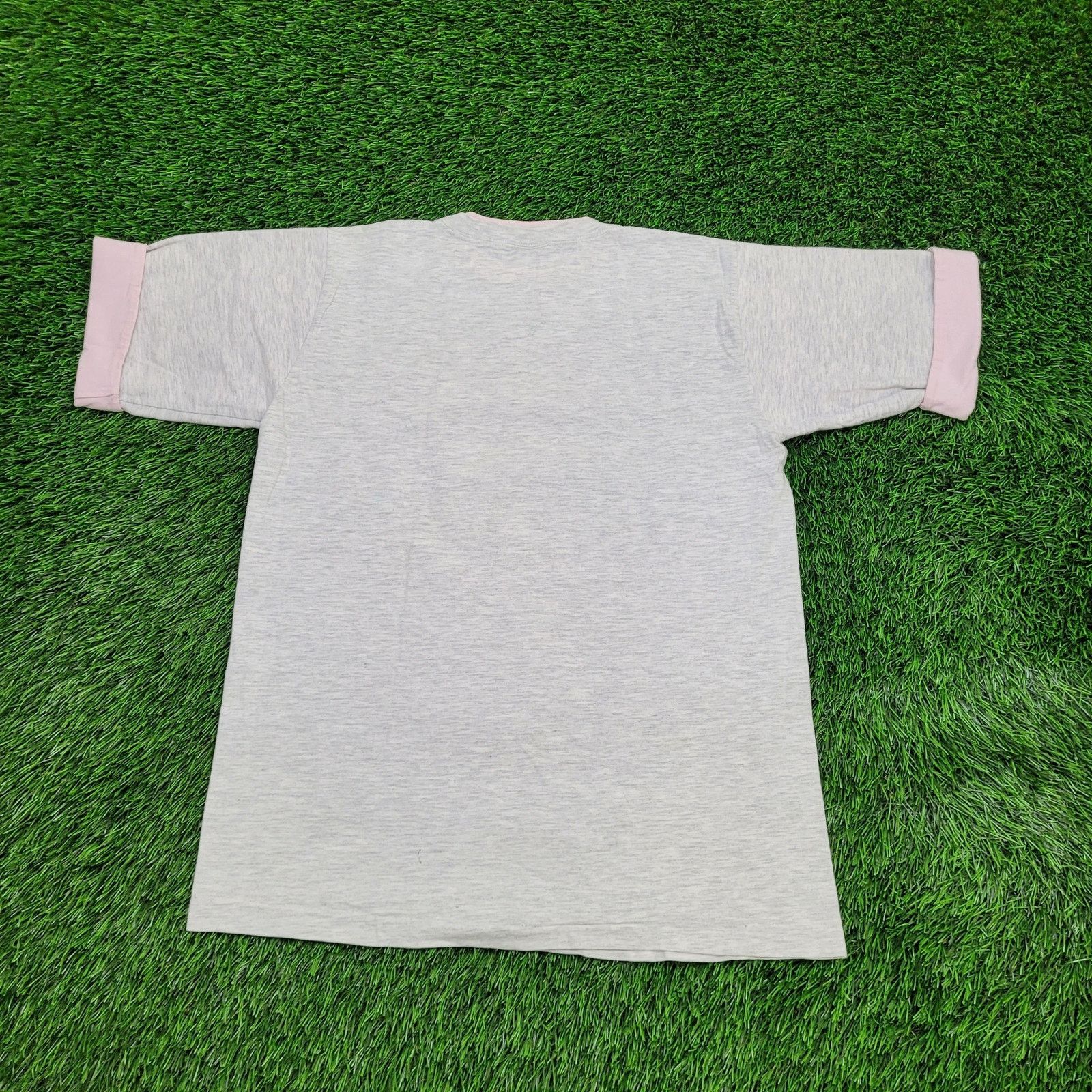 Vintage VTG Poinsettia Flower T-Shirt Womens M/L Pink Gray 90s USA Size L / US 10 / IT 46 - 5 Thumbnail