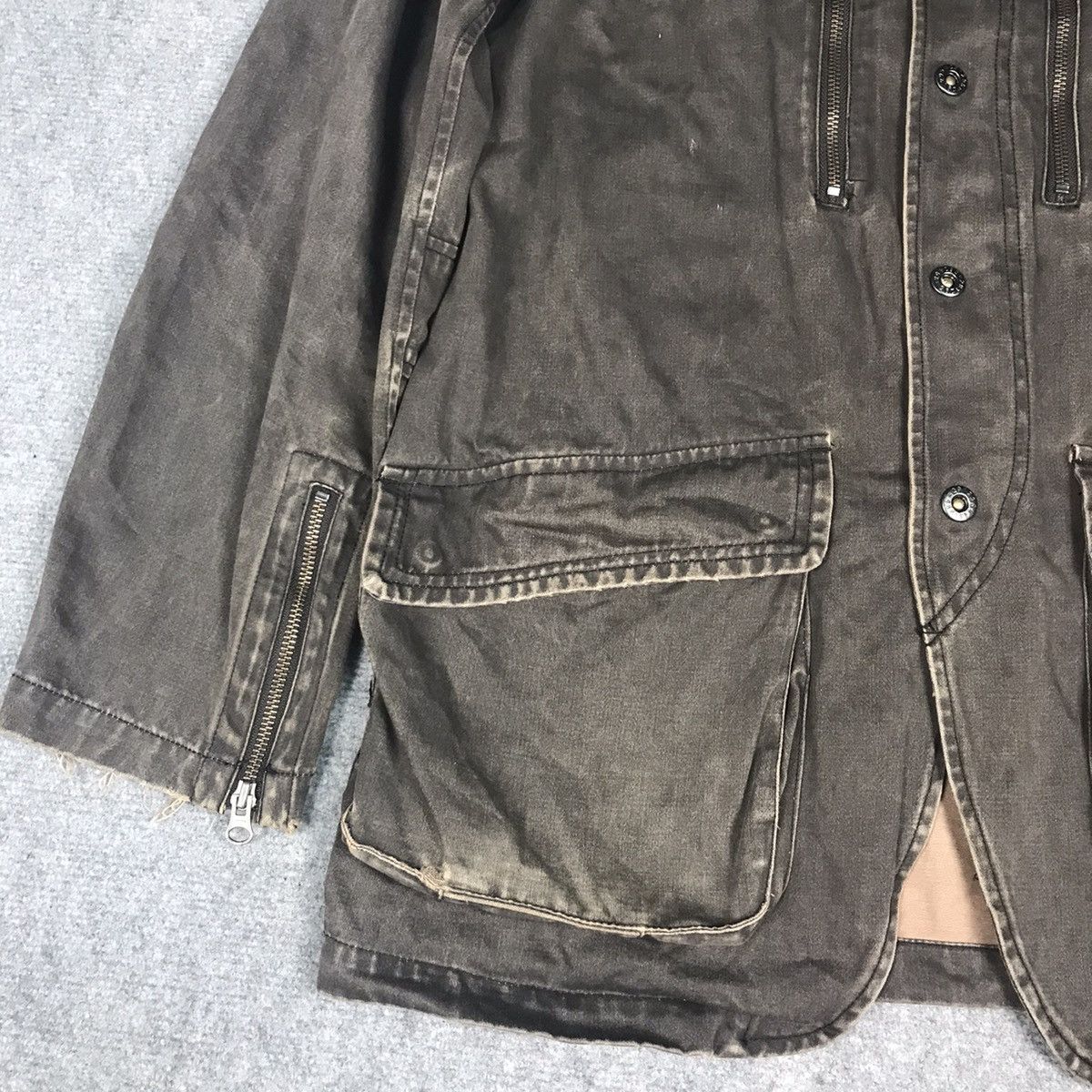 Japanese Brand 291295 Homme Snap button Faded style jacket Size US L / EU 52-54 / 3 - 3 Thumbnail