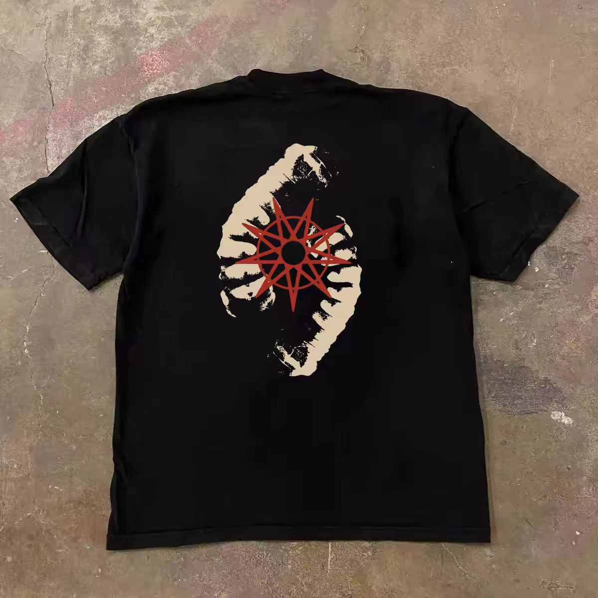 Vintage Black Vintage Cotton T-Shirt with Eye Print Size US M / EU 48-50 / 2 - 1 Thumbnail