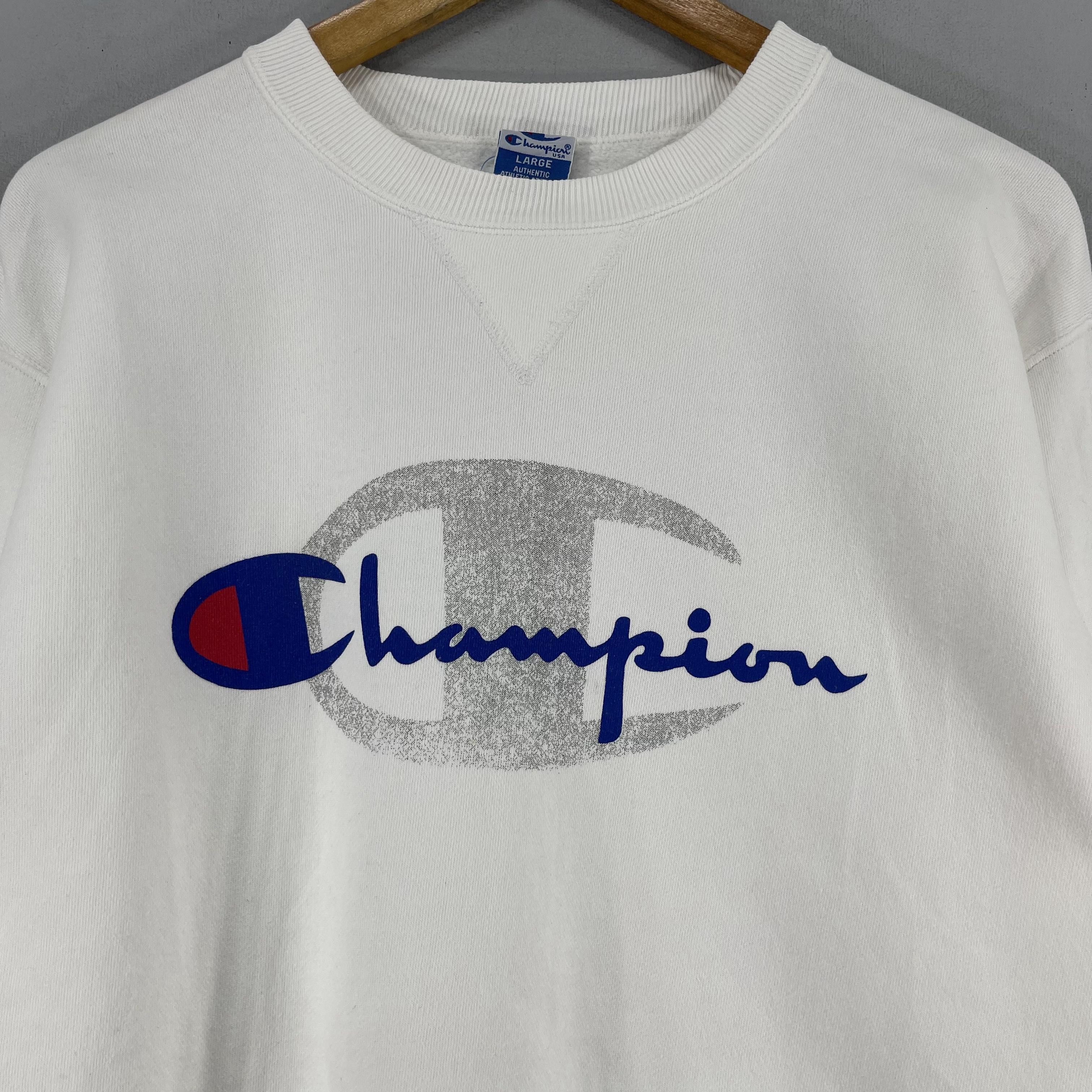 Champion × Vintage Vintage CHAMPION Big Logo Spell Out Printed Sweatshirt Size US M / EU 48-50 / 2 - 2 Thumbnail