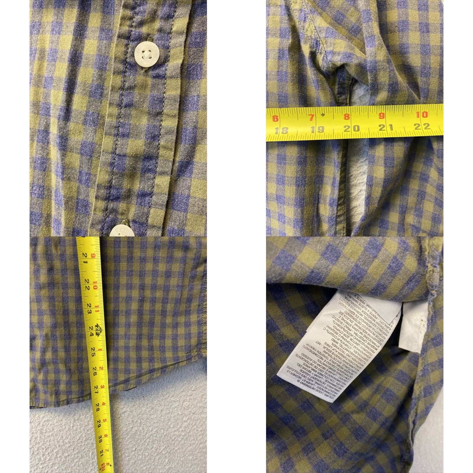 Levi's VINTAGE Levi's Shirt Slim Button-Up Mens M Green Blue Check Long Sleeve 37-51 Men’s Dress Shirt Size US M / EU 48-50 / 2 - 8 Thumbnail