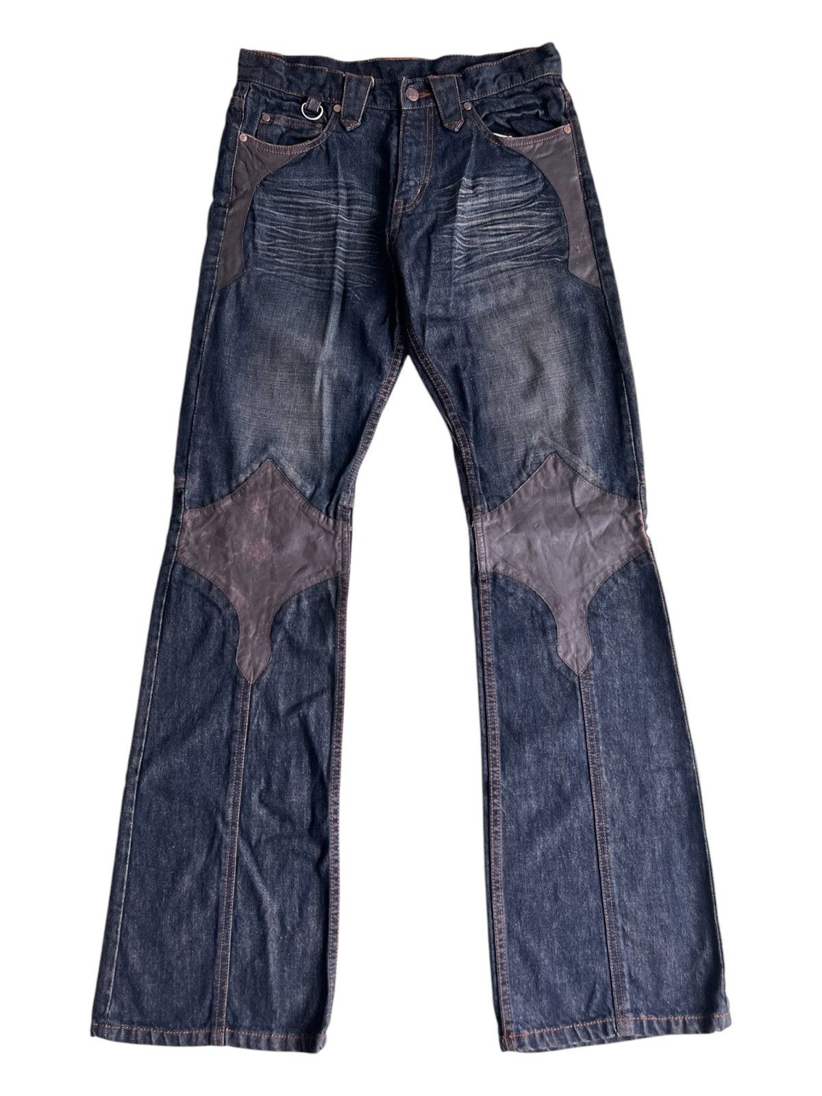 Obelisk Y2K Obelisk Custom Super Flare Hybrid Le Fleur Denim Jeans Size US 31 - 2 Thumbnail