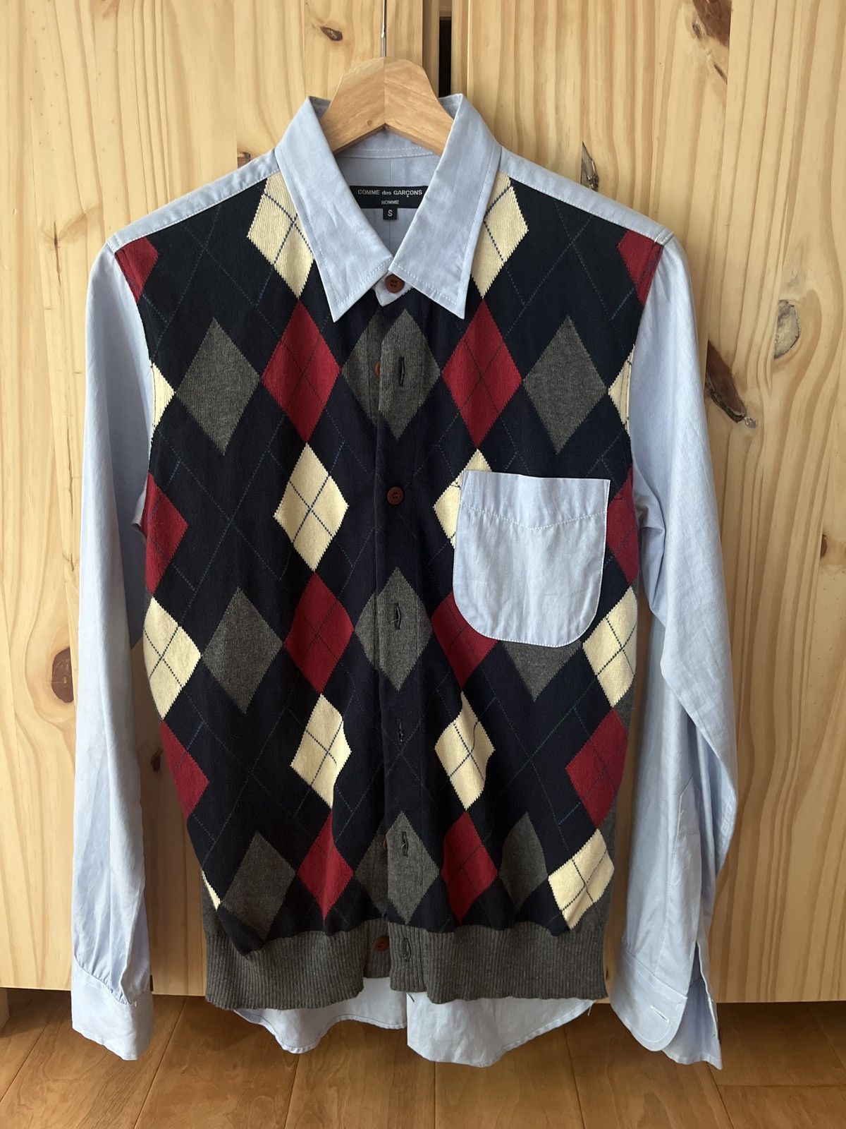 COMME des GARCONS HOMME アーガイル カーディガン COMME des GARCONS HOMME ペンキカーディガン