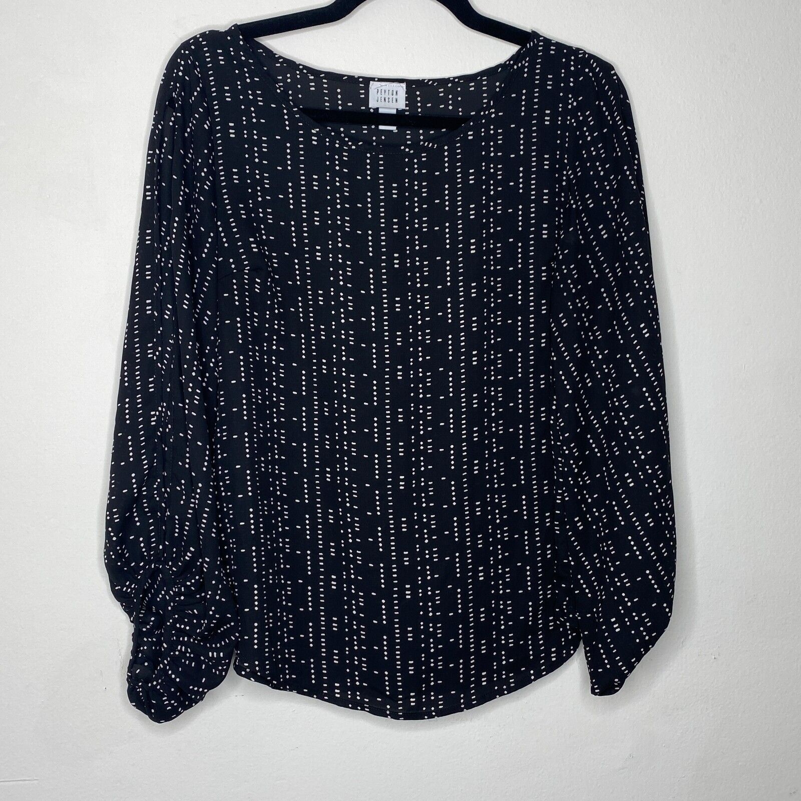 Other Peyton Jensen Black White Long Sleeve Round Neck Blouse XS Size XS / US 0-2 / IT 36-38 - 12 Thumbnail