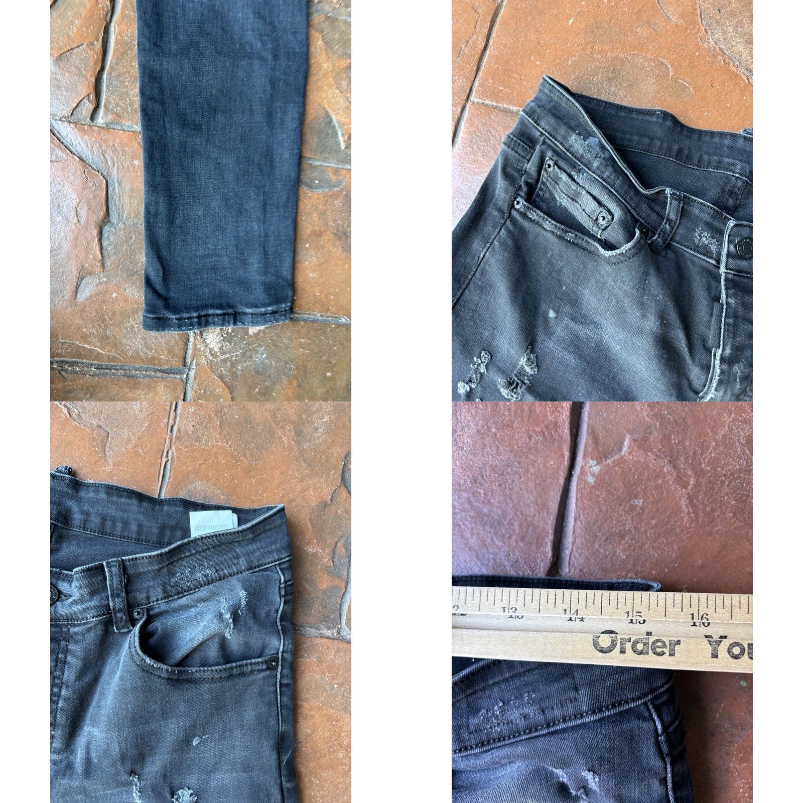 Dsquared2 Dsquared2 Slim Jeans Mens 48 29.5x31 Distressed Black Button Fly Straight Leg Jeans Mens/Blue Denim Slim 5-Pocket Modern Straight N/A Size US 32 / EU 48 - 10 Thumbnail